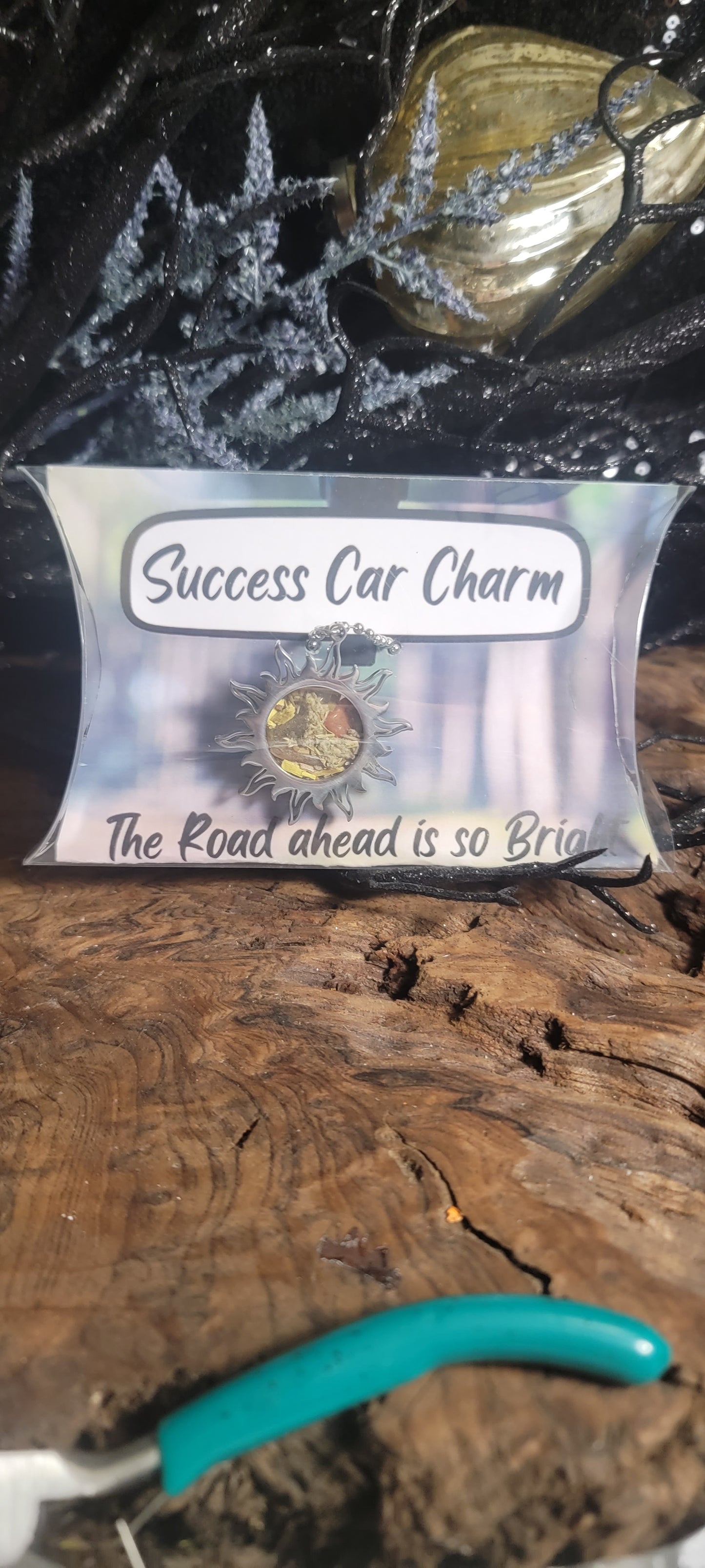 Success Rear View Mirror Charm - Spelled Car Amulet for Confidence and Prosperity