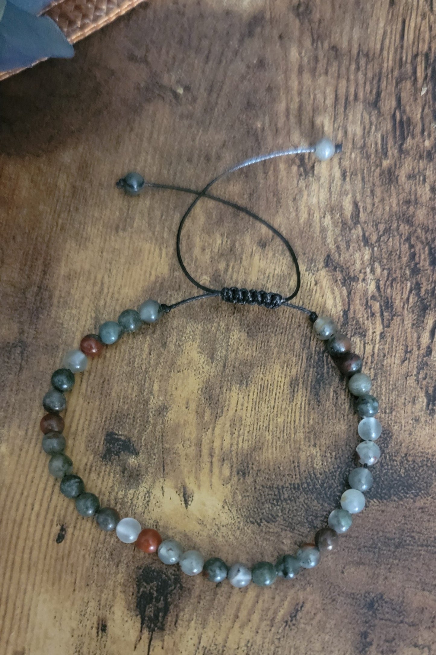 Bloodstone Adjustable Bracelet – Grounding, Strength & Vitality Crystal Jewelry