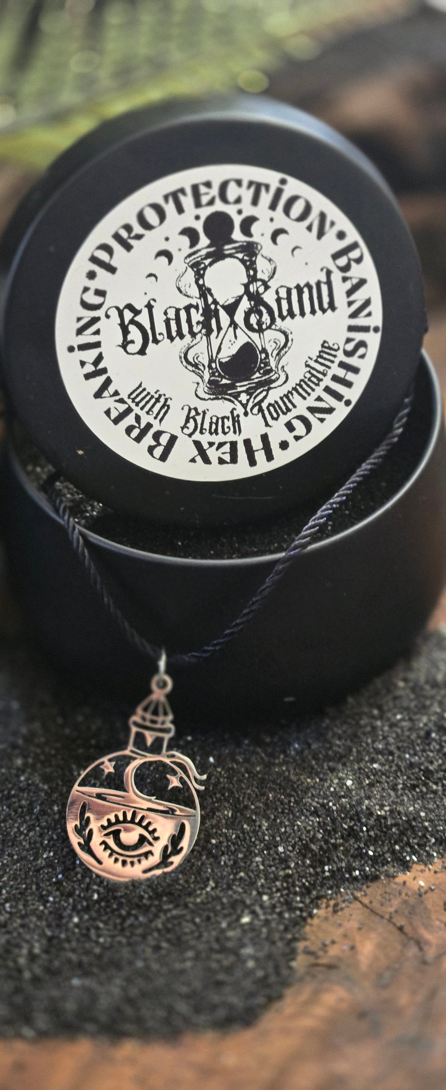 Black Sand infused with Black Tourmaline- Witch's Black Sand with Ground Black Tourmaline Protection Ritual sand