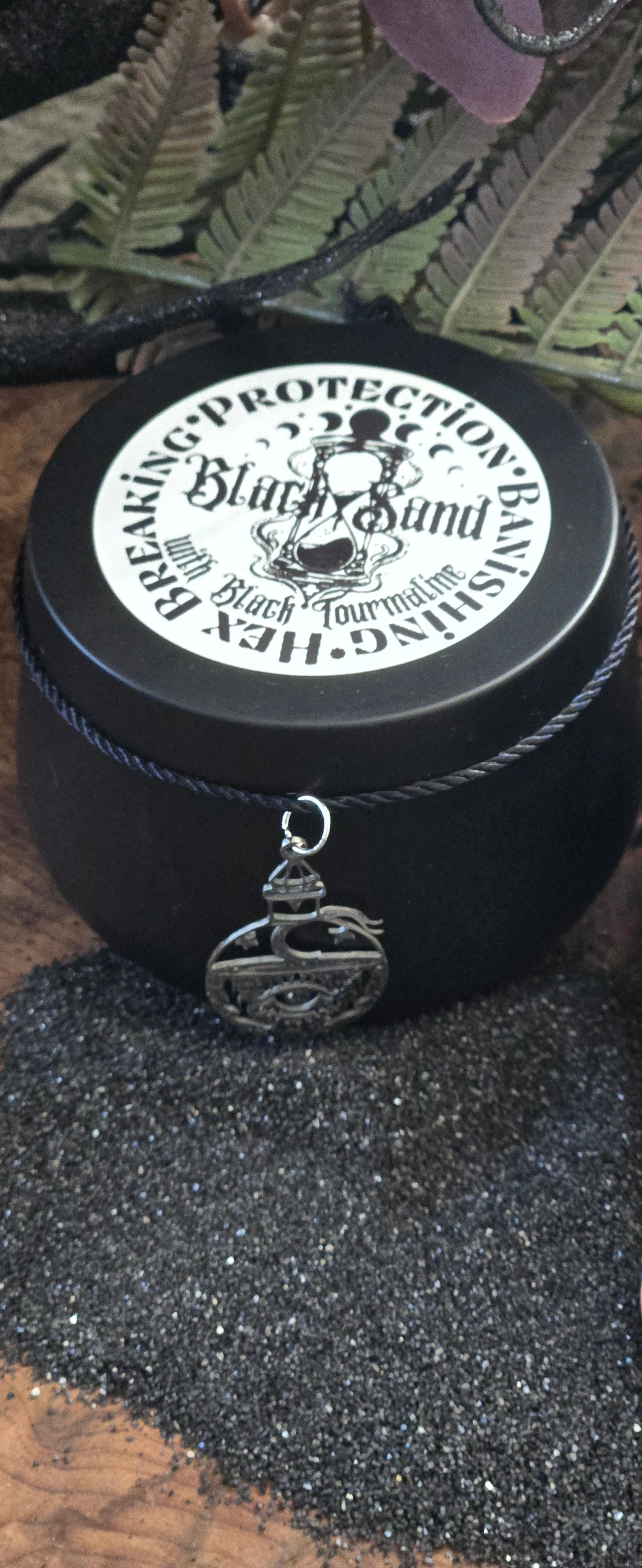 Black Sand infused with Black Tourmaline- Witch's Black Sand with Ground Black Tourmaline Protection Ritual sand