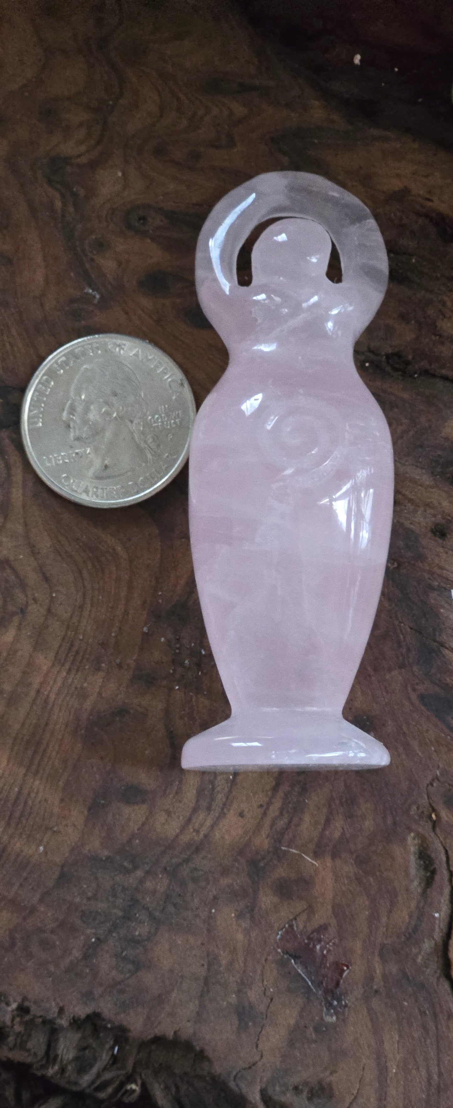 Quartz Crystal Goddess Statue, Crystal Triple Moon Goddess , Rose Quartz Crystal Goddess, Clear Quartz Crystal Goddess