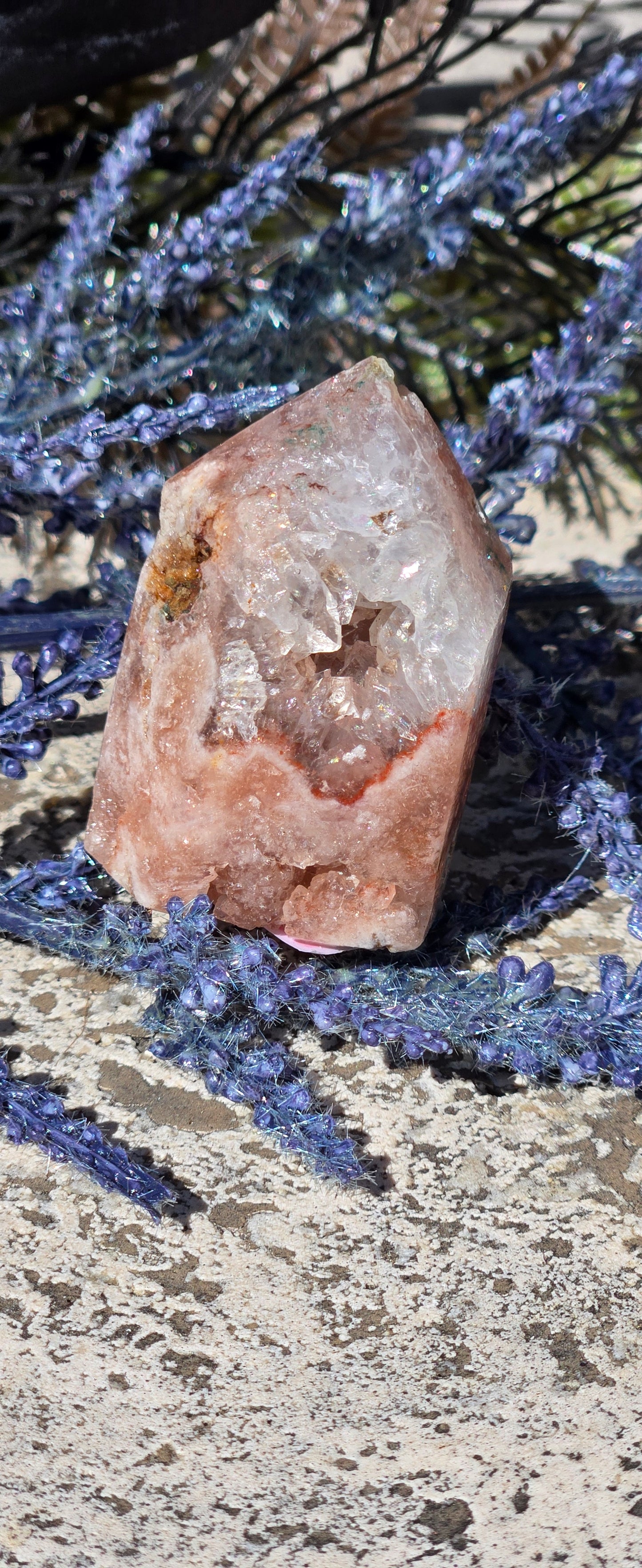 Druzy Pink Amethyst Obelisk Tower – Heart Chakra Crystal for Emotional Healing