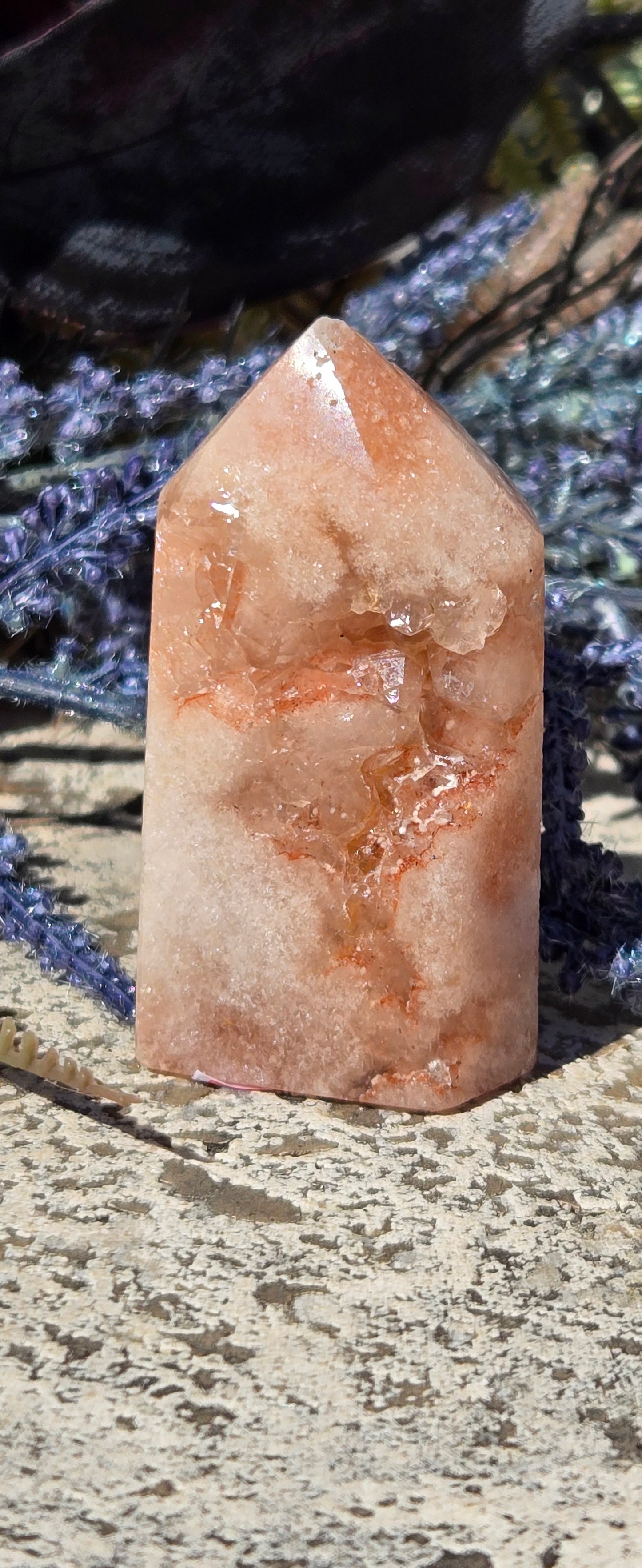 Druzy Pink Amethyst Obelisk Tower – Heart Chakra Crystal for Emotional Healing