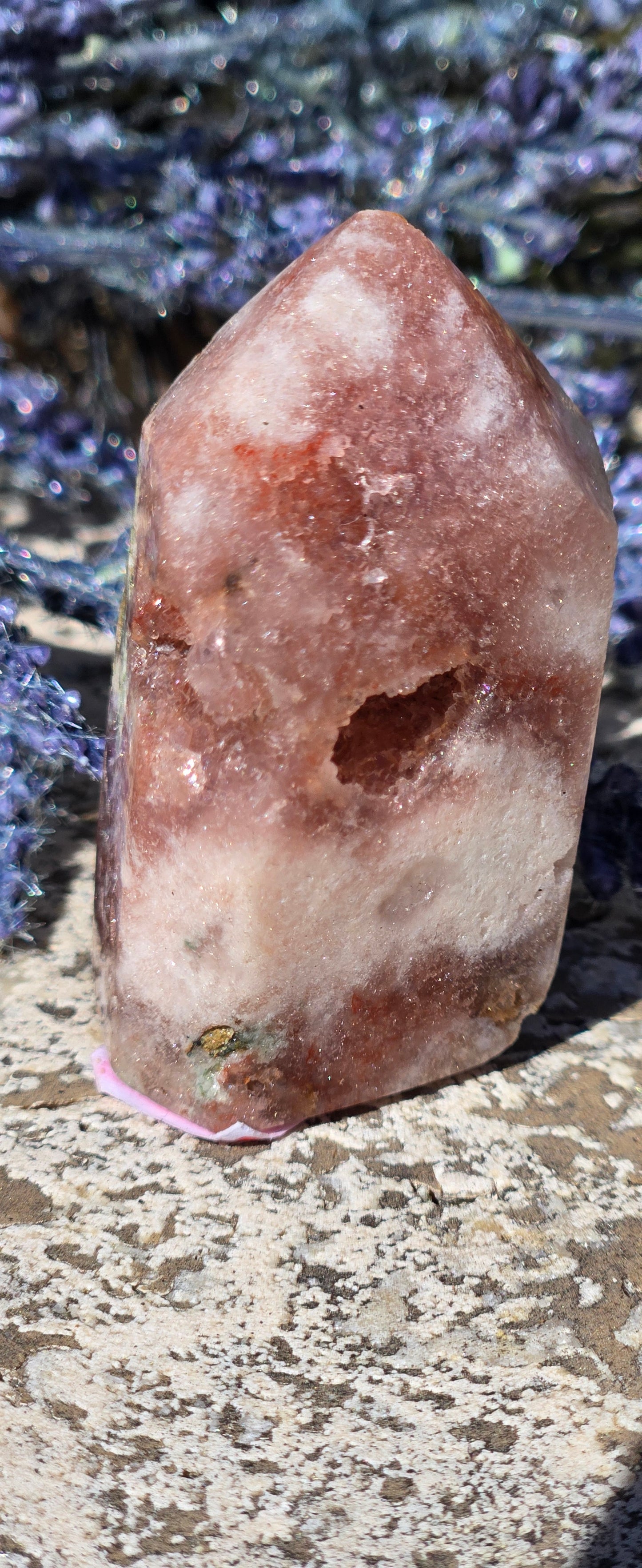 Druzy Pink Amethyst Obelisk Tower – Heart Chakra Crystal for Emotional Healing