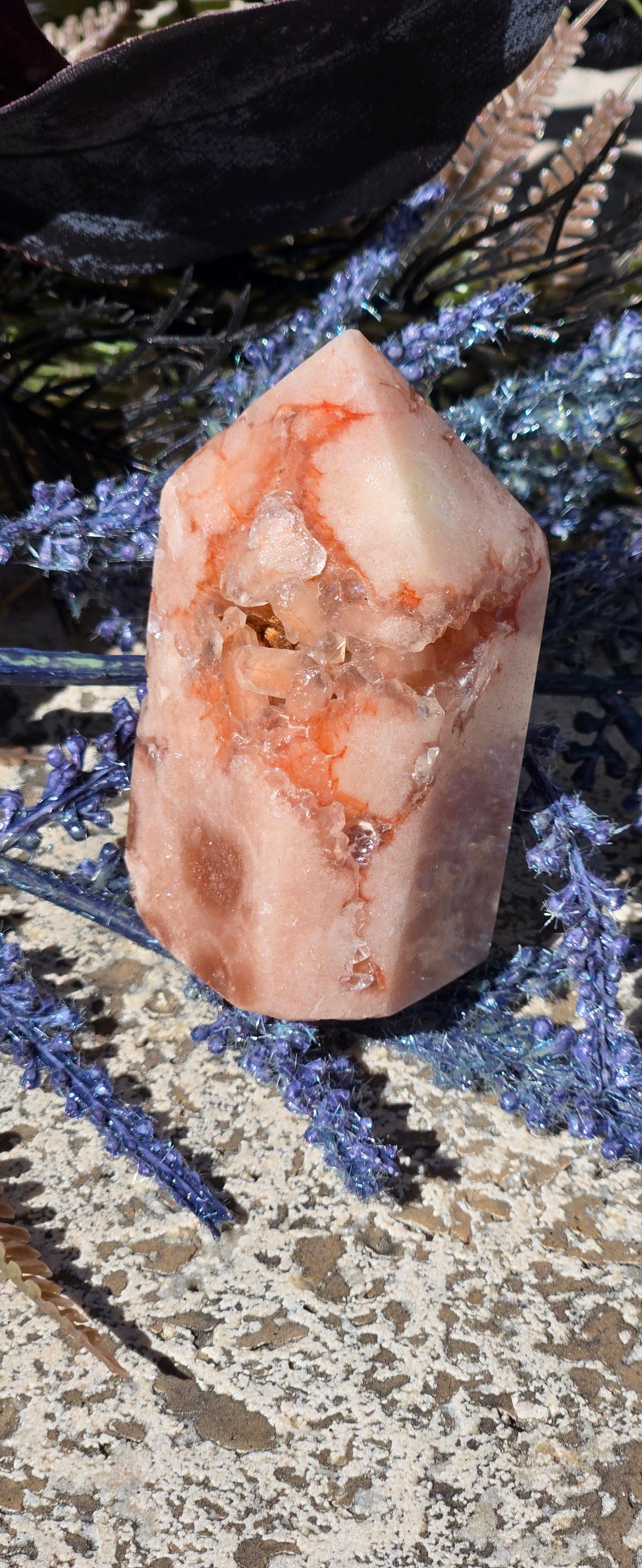 Druzy Pink Amethyst Obelisk Tower – Heart Chakra Crystal for Emotional Healing