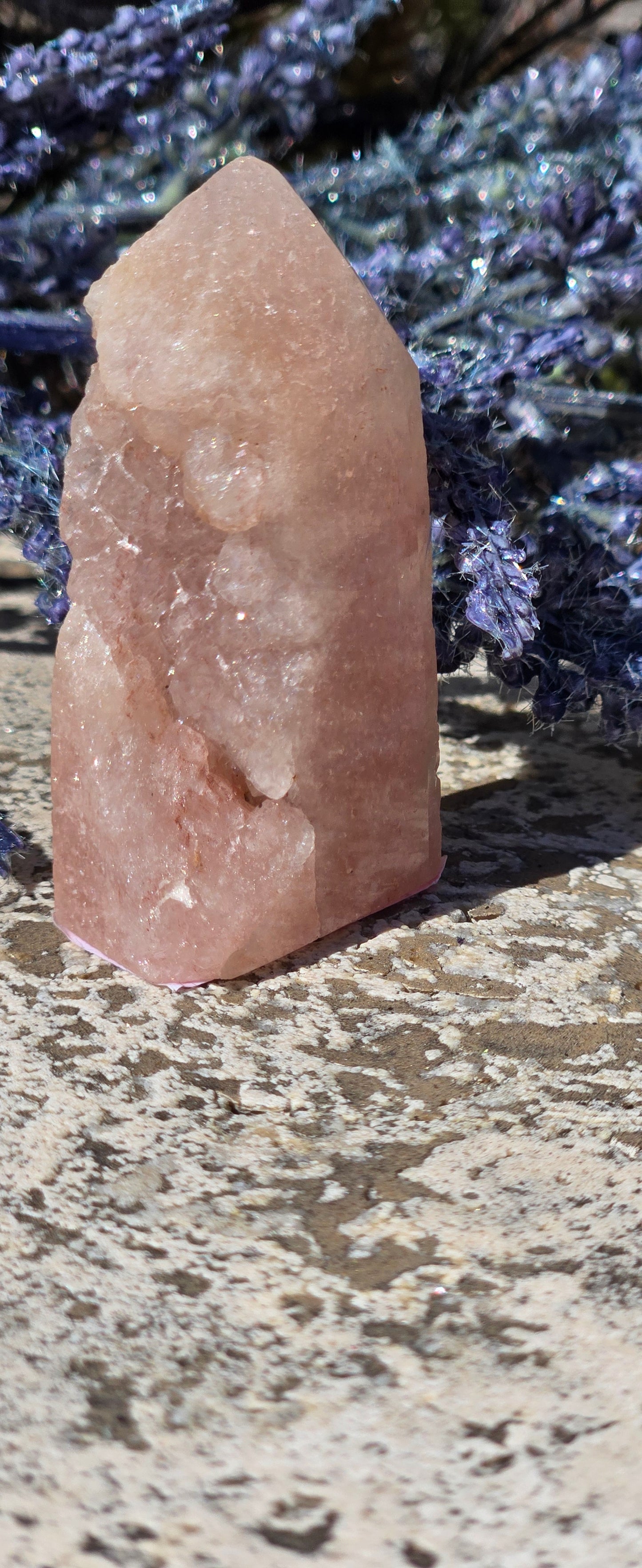 Druzy Pink Amethyst Obelisk Tower – Heart Chakra Crystal for Emotional Healing