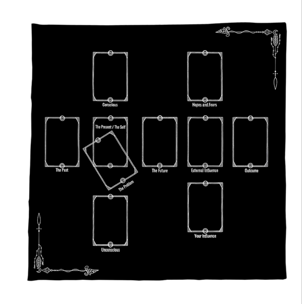 Celtic Cross Tarot Cloth – Divination Mat with Classic Spread Layout