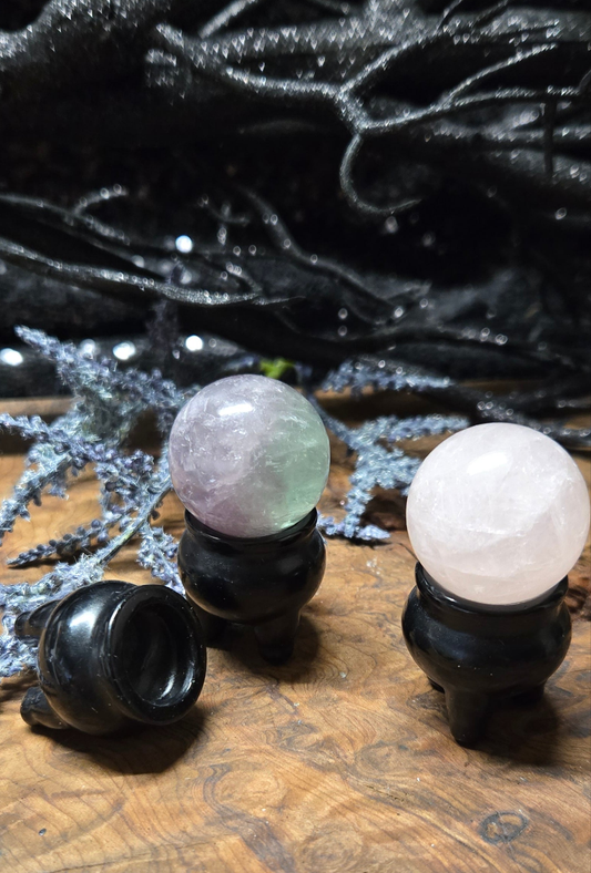 Crystal Cauldron and Crystal Sphere Set – Spiritual Altar Tools for Energy Healing and Meditation