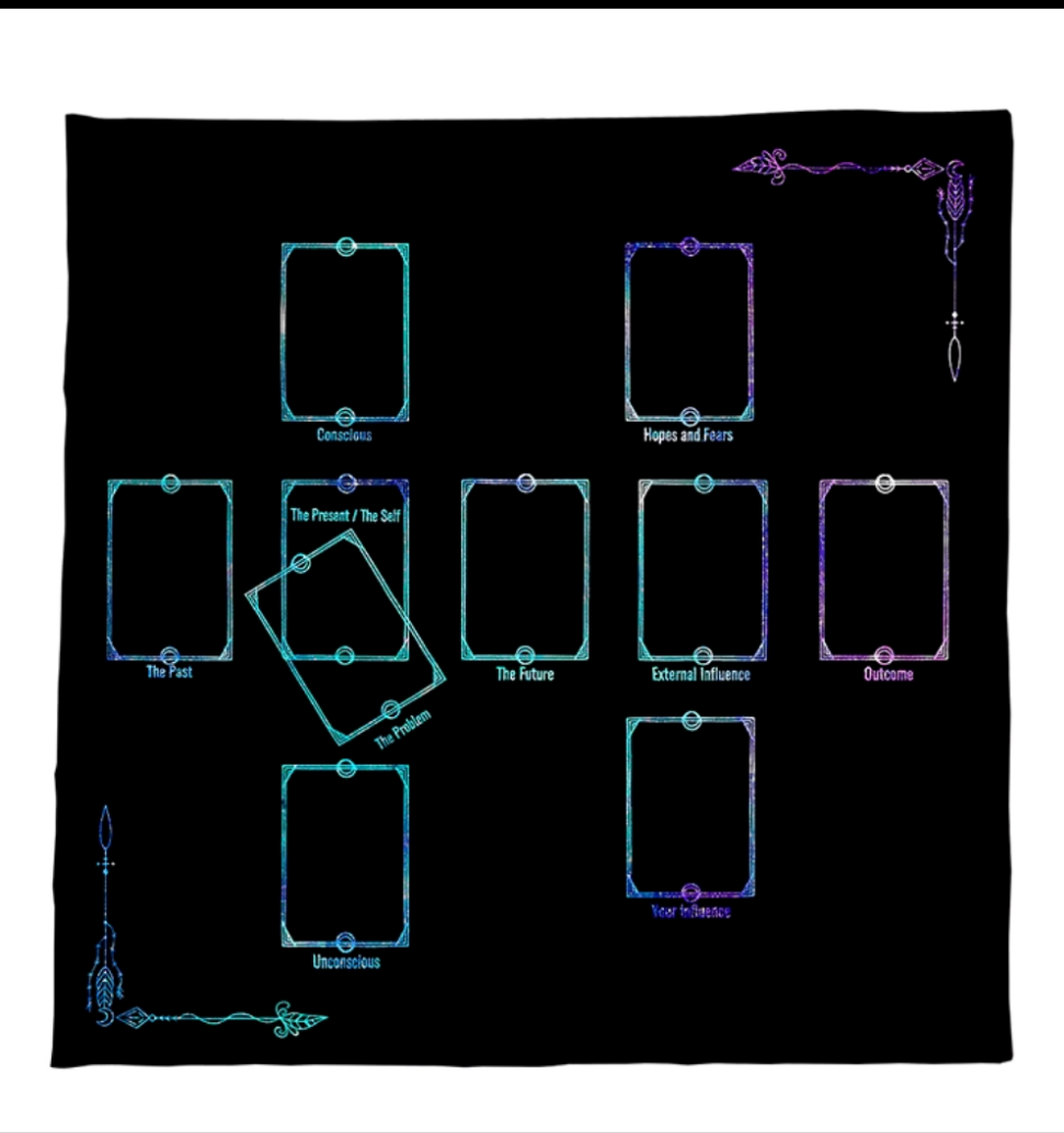 Celtic Cross Tarot Cloth – Divination Mat with Classic Spread Layout