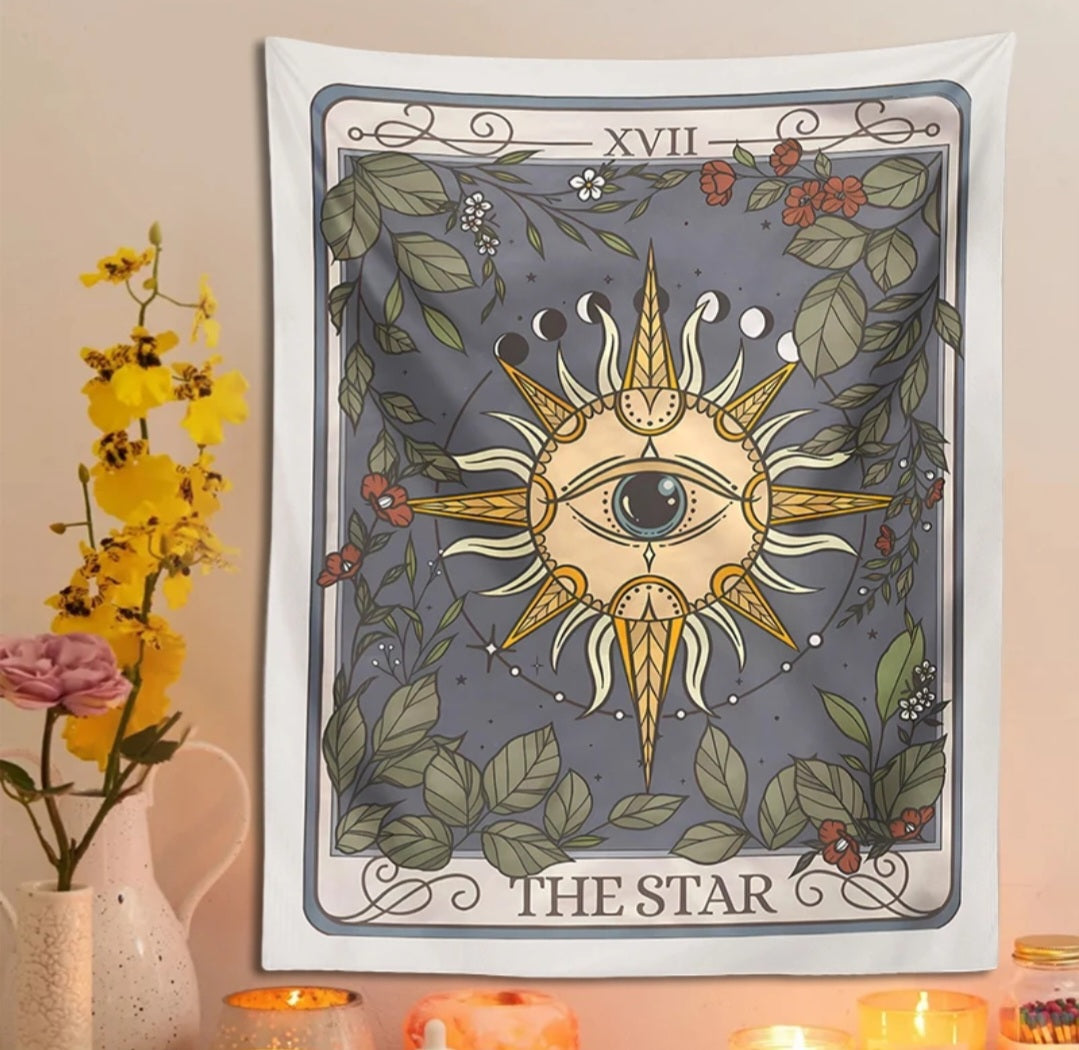 The Star Tarot Card Wall Decor – The Star Boho Witchy Tapestry