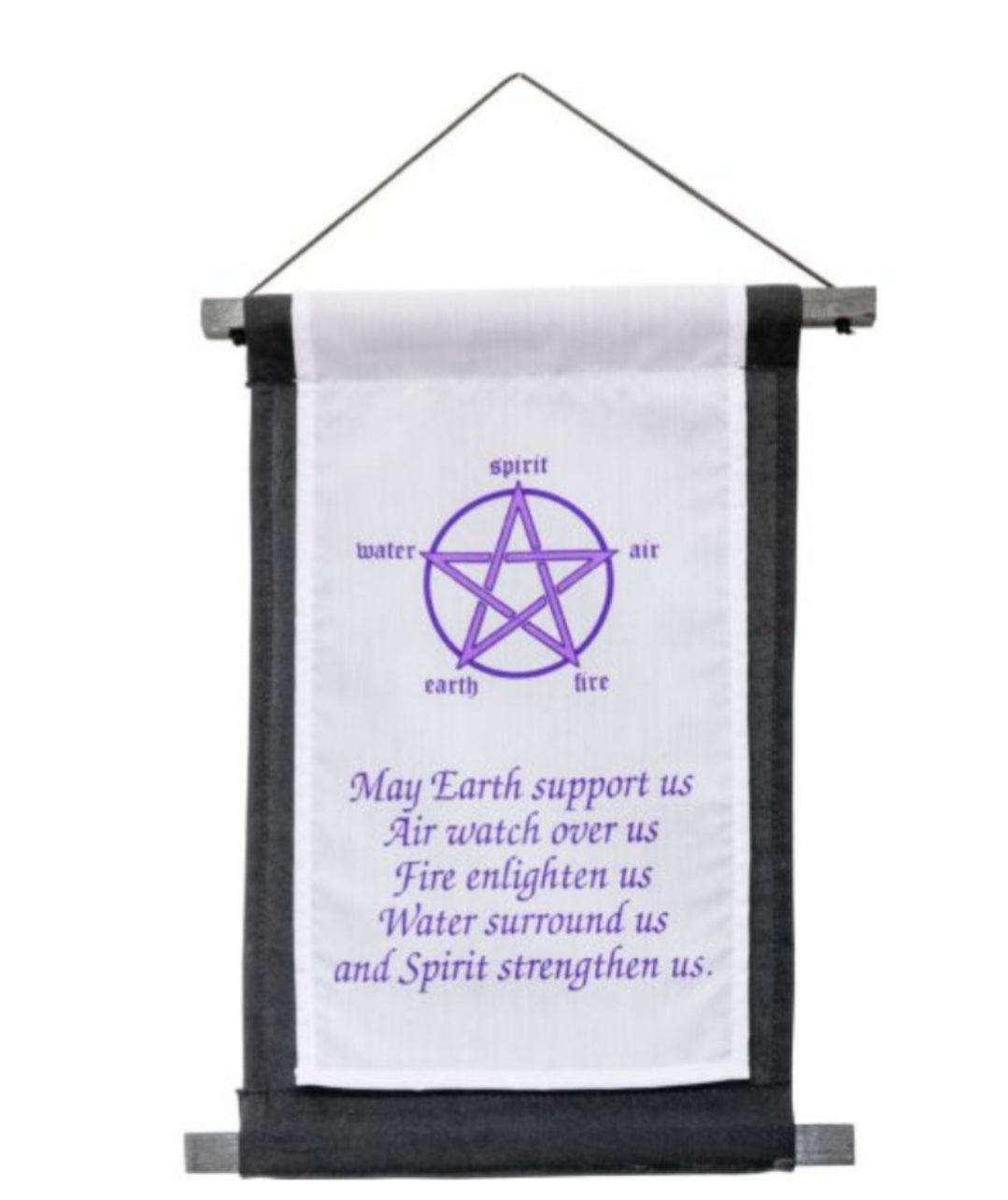 The Elements Prayer Wall Banner – Earth Air Fire Water Pagan Altar Decor