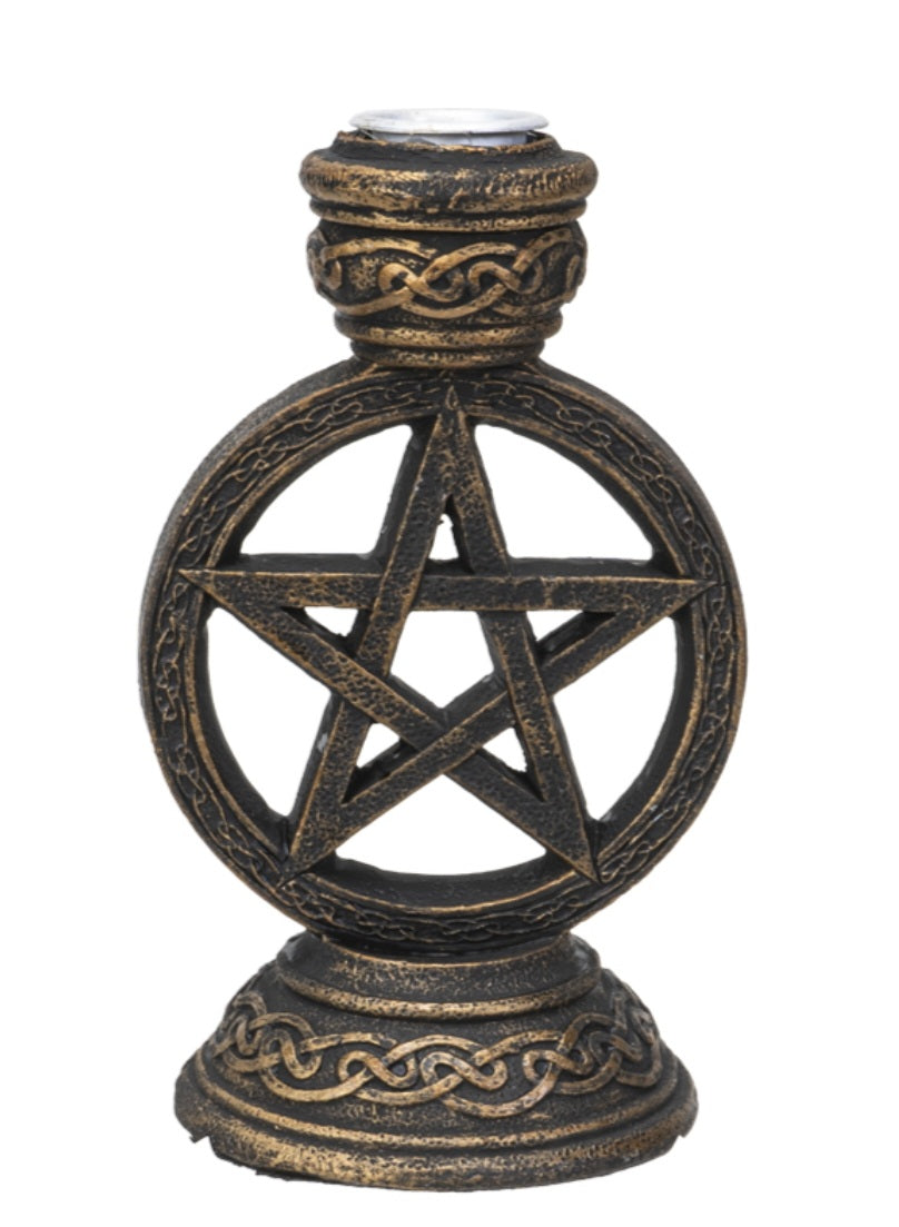 Pentagram Backflow Incense Burner โ Witchy Smoke Cone Holder