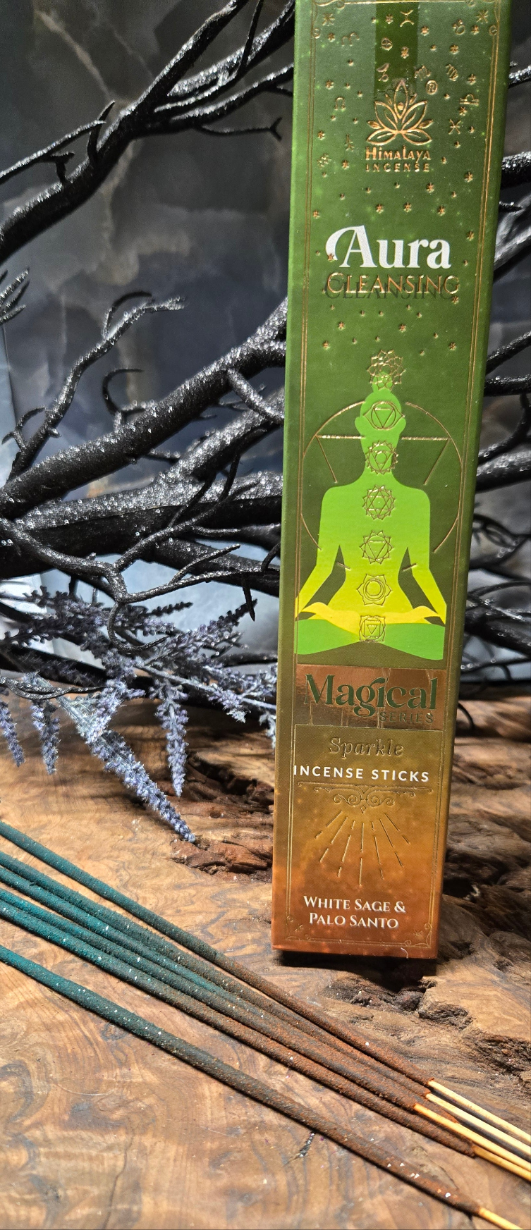 Elevate your energy with Reiki-infused incense sticks. Lavender & sandalwood scent in glittered purple & brown—perfect for rituals & relaxation.