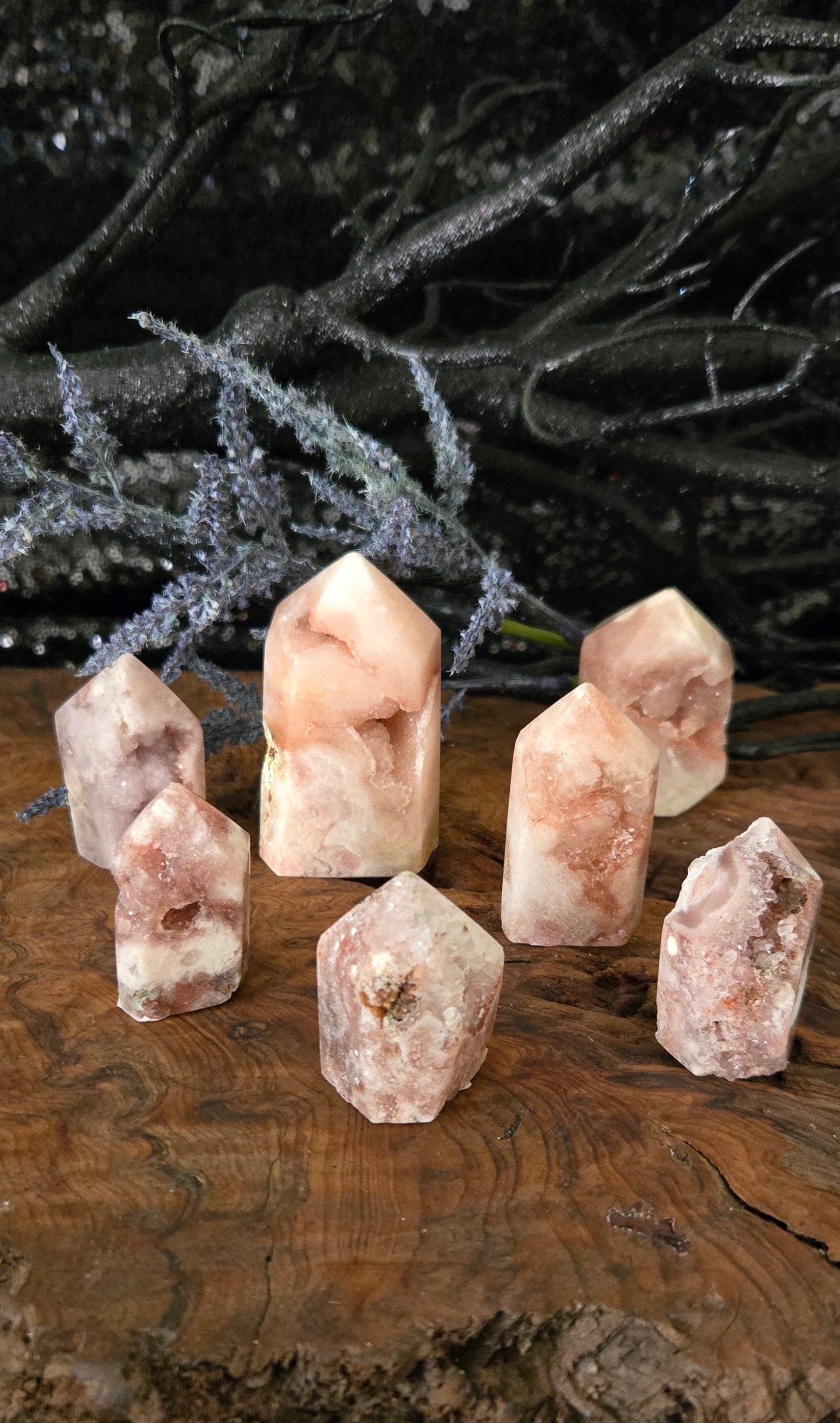 Druzy Pink Amethyst Obelisk Tower – Heart Chakra Crystal for Emotional Healing