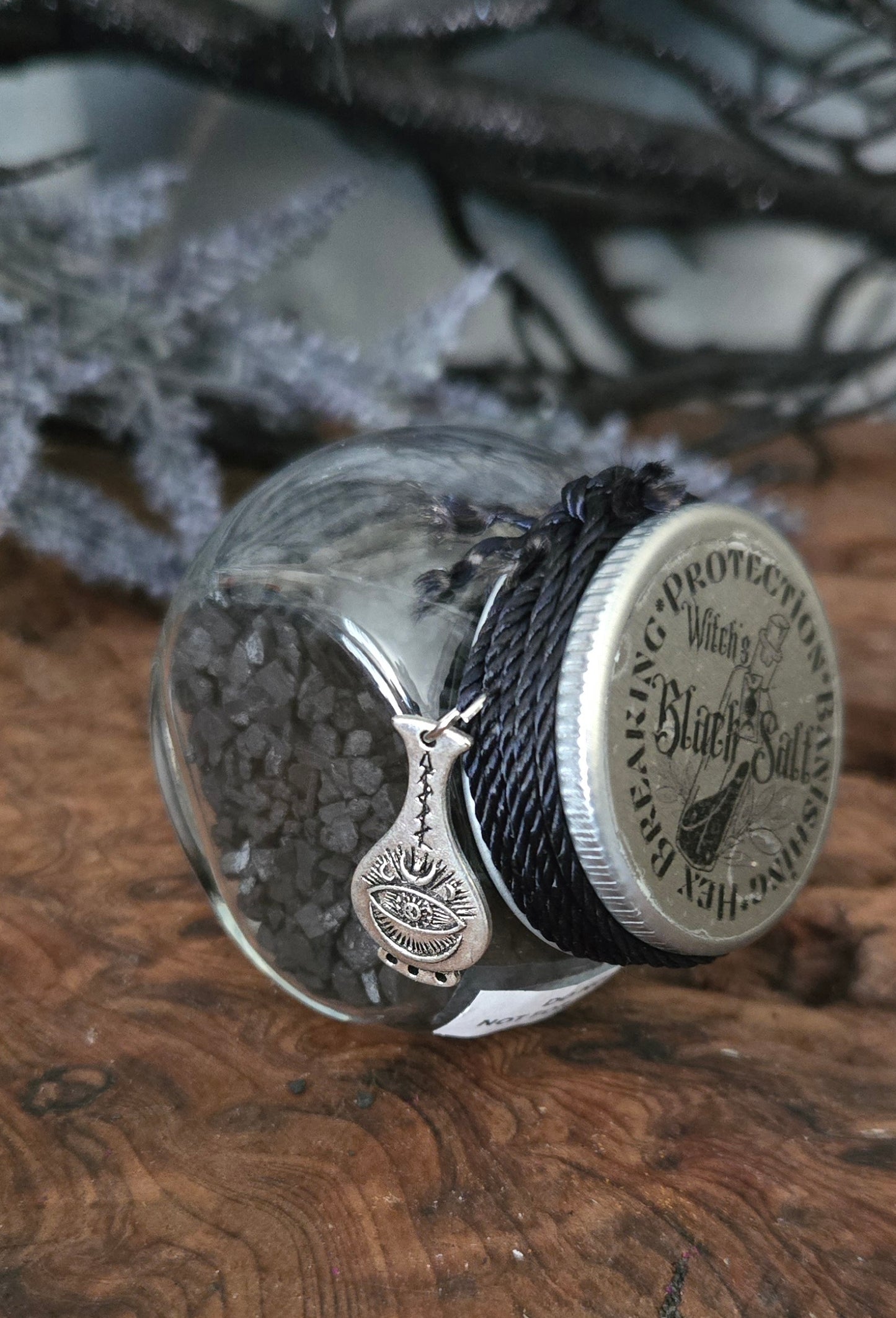 Witch’s Black Salt in Reusable Glass Jar — Protection, Banishing & Cleansing