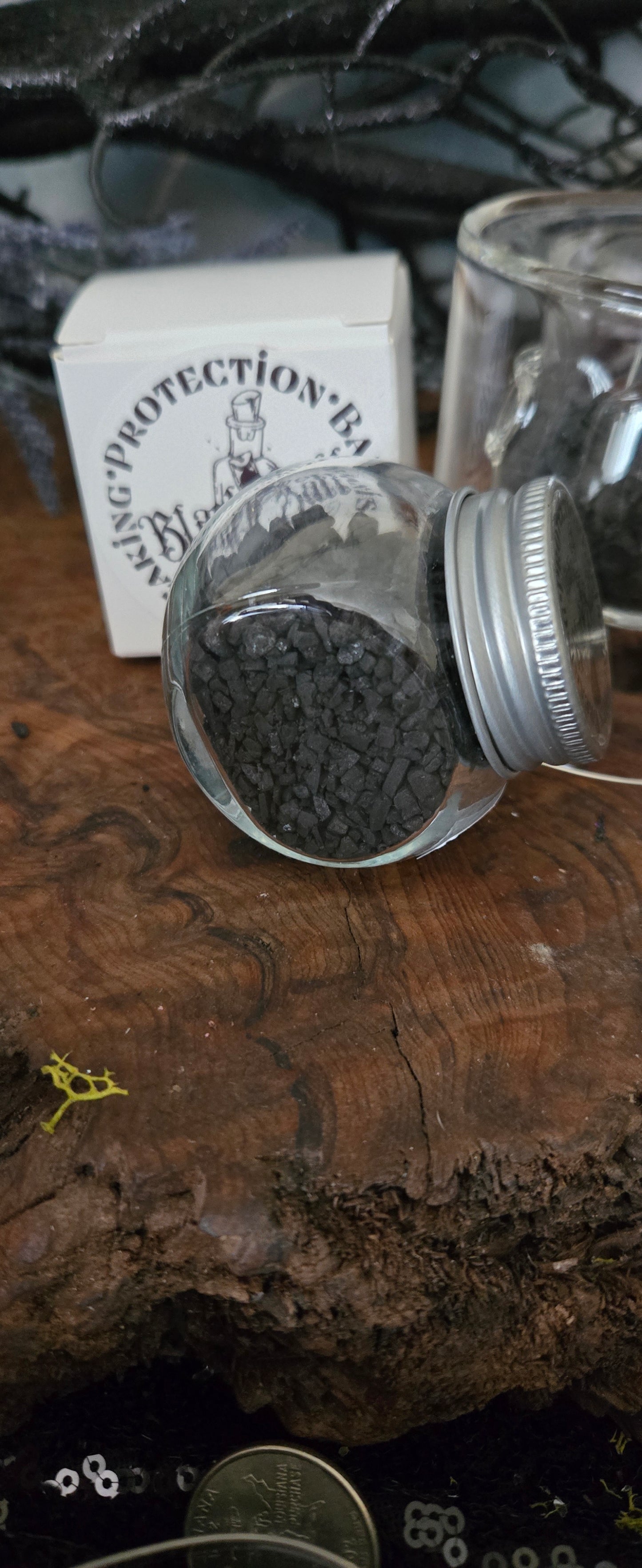 Witch’s Black Salt in Reusable Glass Jar — Protection, Banishing & Cleansing