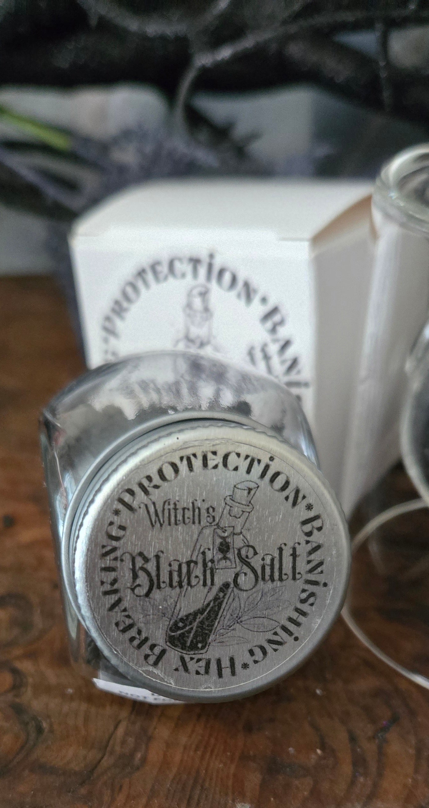 Witch’s Black Salt in Reusable Glass Jar — Protection, Banishing & Cleansing
