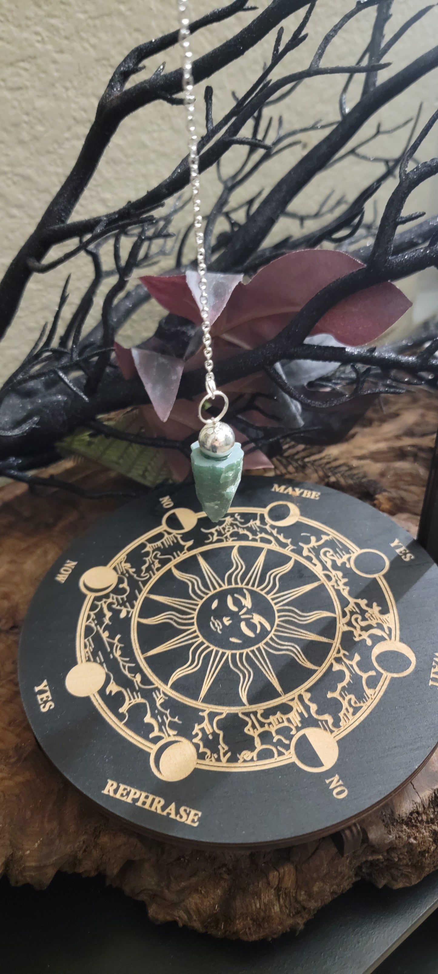 Green Aventurine Pendulum – Luck & Abundance Crystal for Divination & Chakra Healing