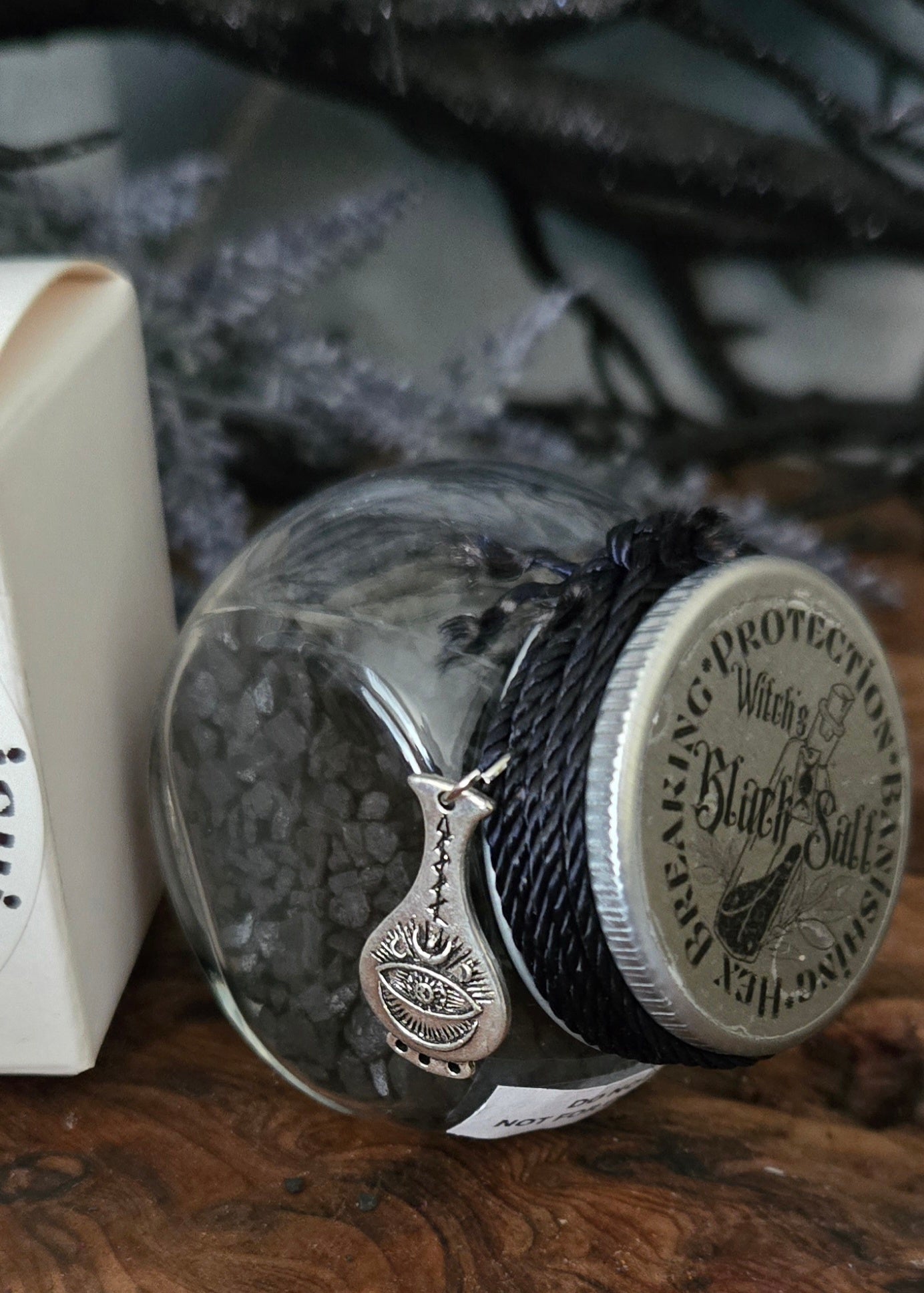 Witch’s Black Salt in Reusable Glass Jar — Protection, Banishing & Cleansing