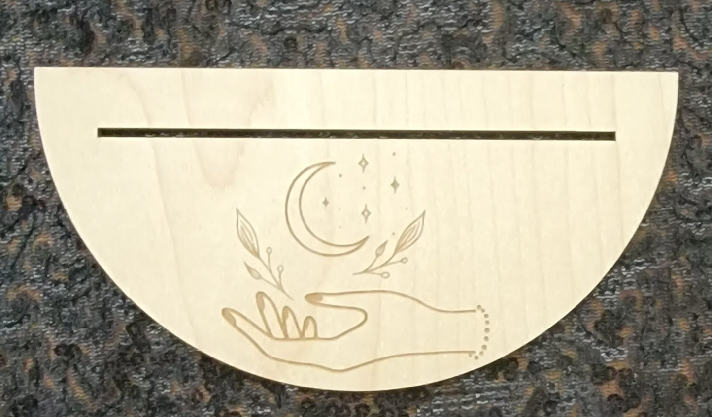 Night Gardner Single Card Tarot Holder – Wooden Stand for Daily Draws, Altar Decor & Intentions