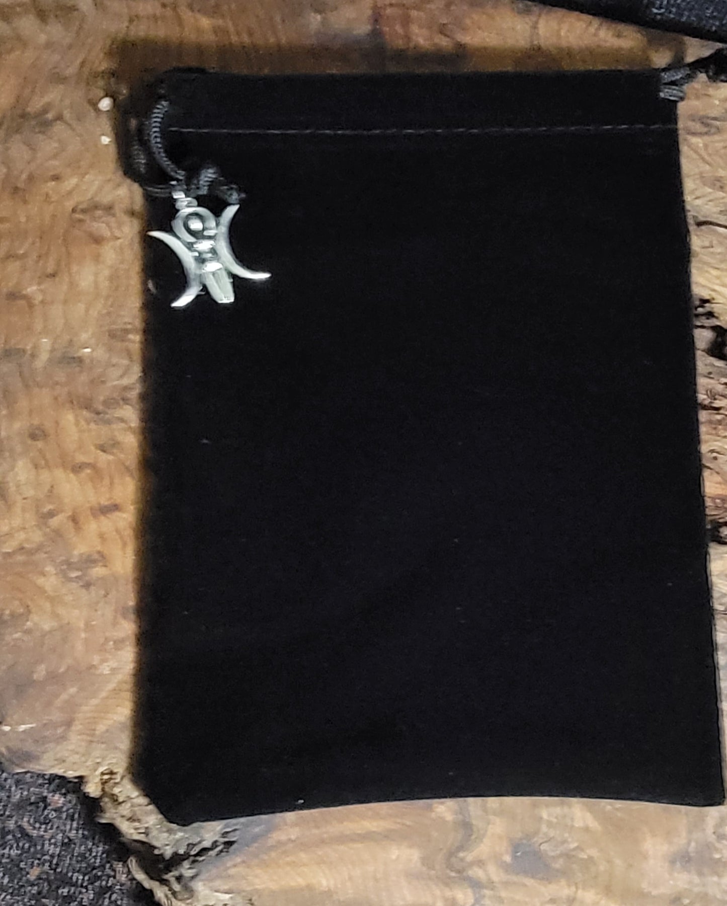Charmed Black Velveteen Tarot Bag – 7" x 5" Crystal & Card Pouch