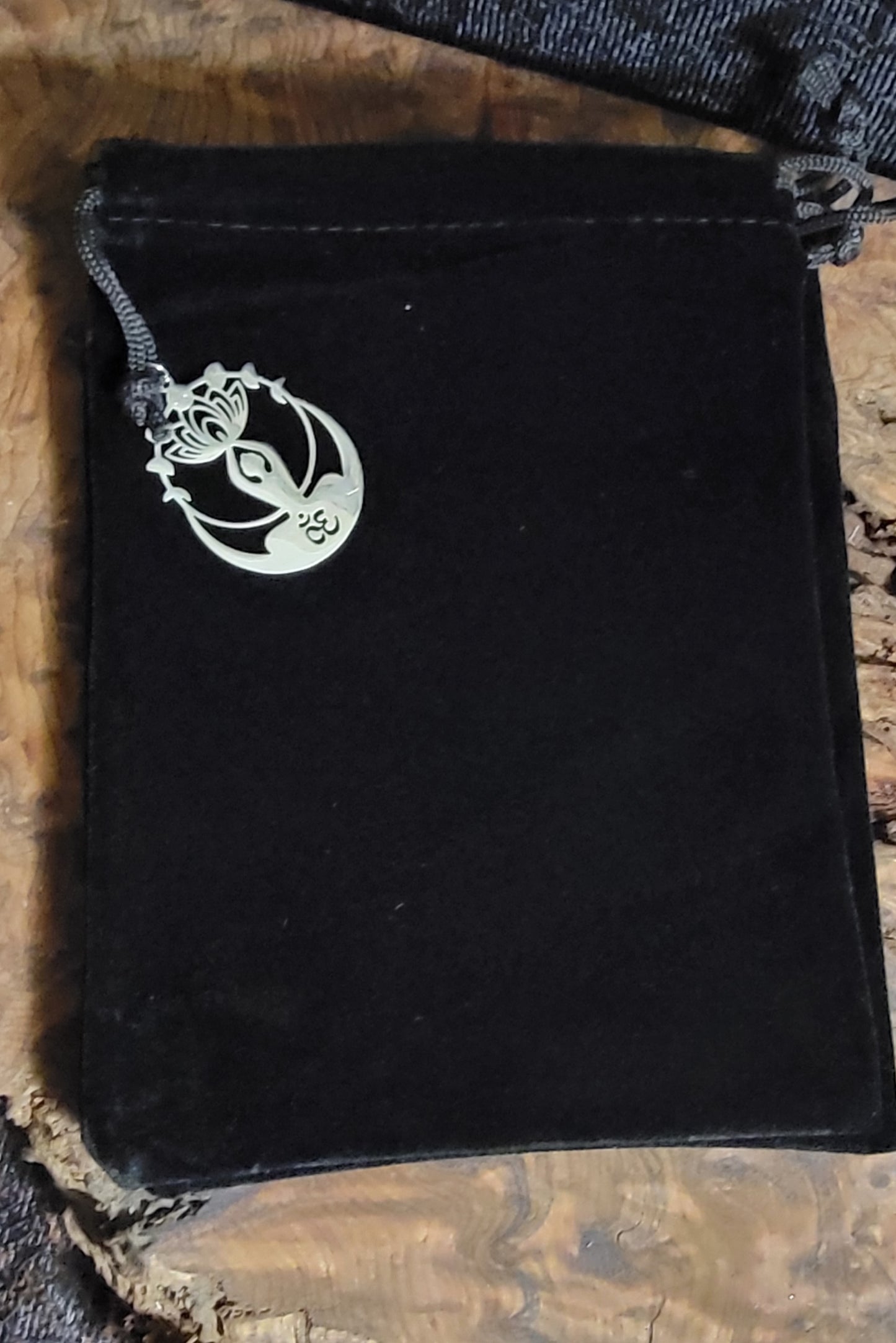 Charmed Black Velveteen Tarot Bag – 7" x 5" Crystal & Card Pouch