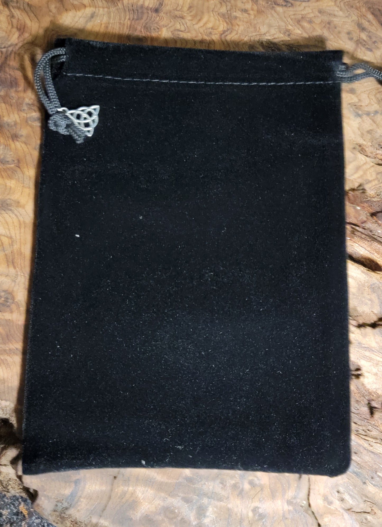 Charmed Black Velveteen Tarot Bag – 7" x 5" Crystal & Card Pouch