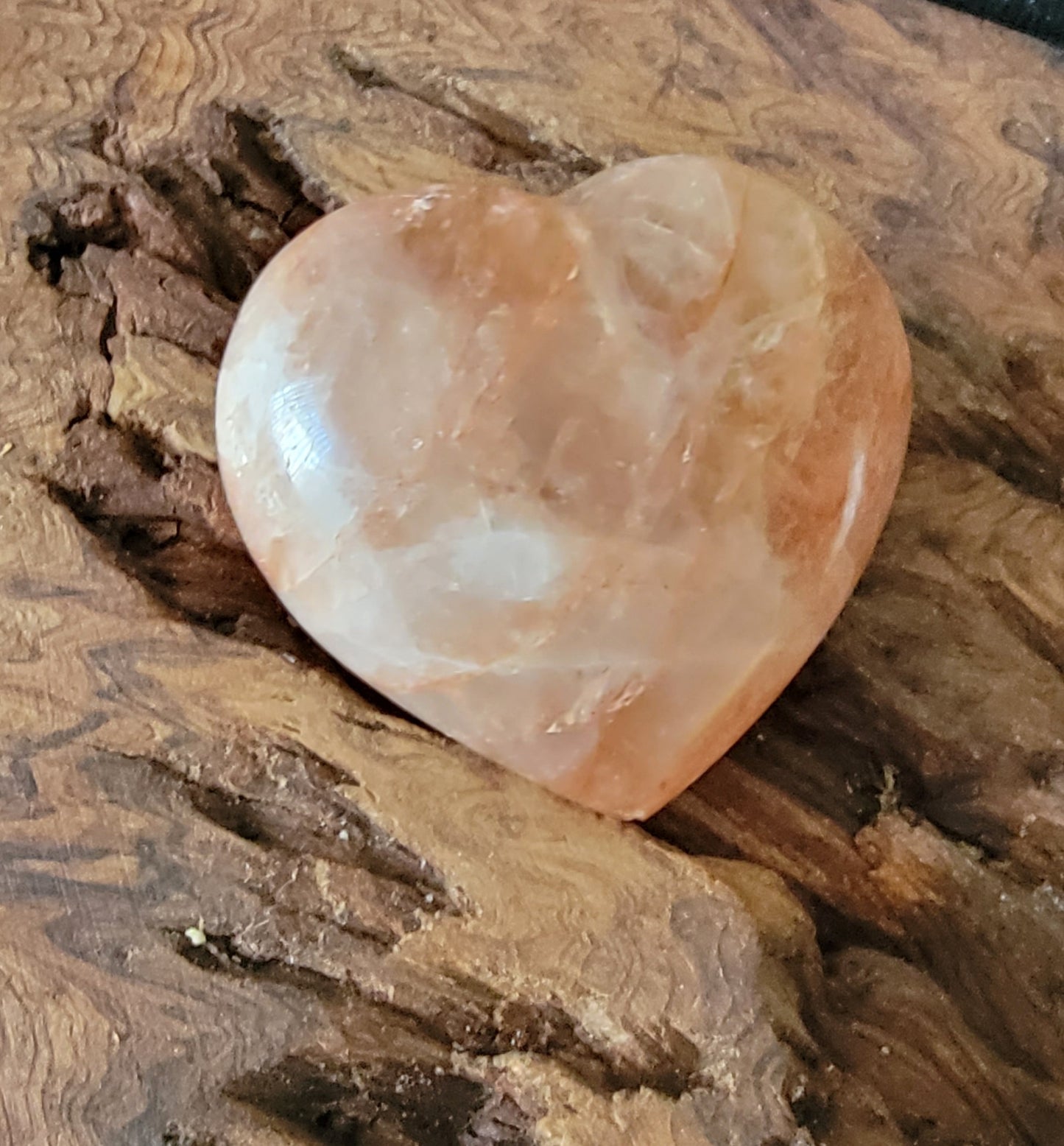 Hematoid Quartz Heart 3" – Fire Quartz Crystal for Clarity & Grounding