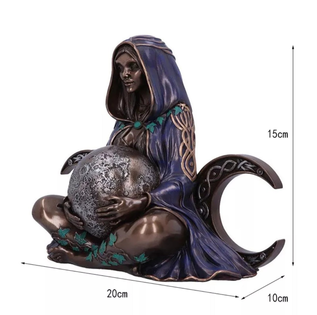 Triple Moon Goddess Statue – Divine Feminine Altar Decor