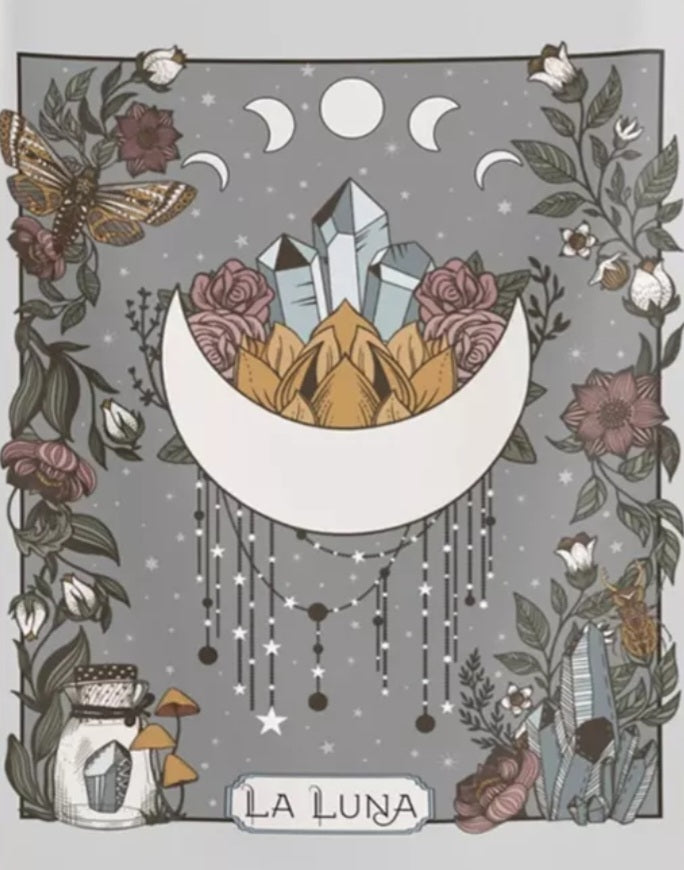 La Luna Tapestry – Crystal Moon Wall Hanging for Witchy Decor