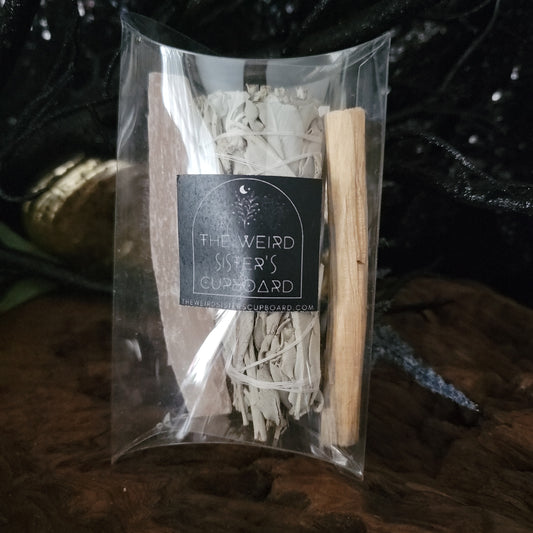 White Sage, Palo Santo & Peach Selenite bundle