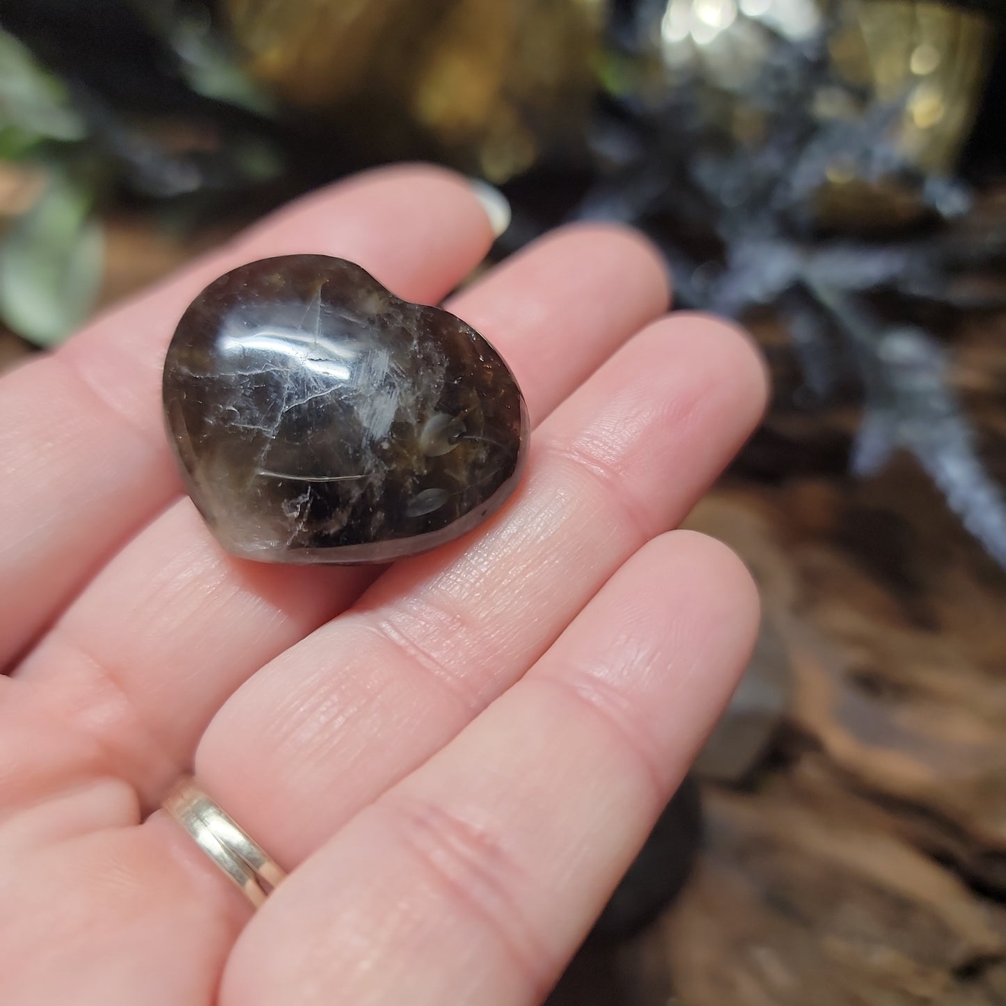 Smokey Quartz Heart 1"