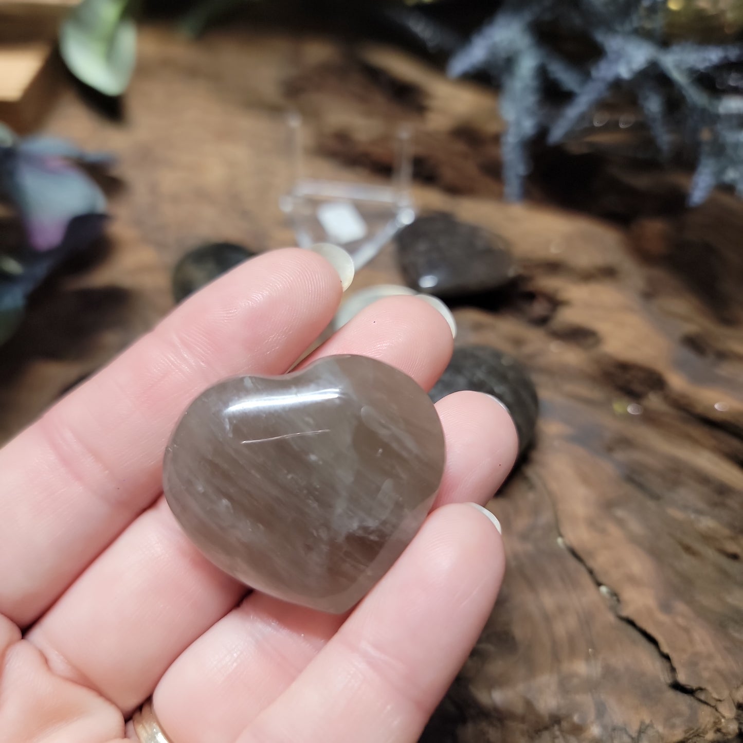 Smokey Quartz Heart 1"