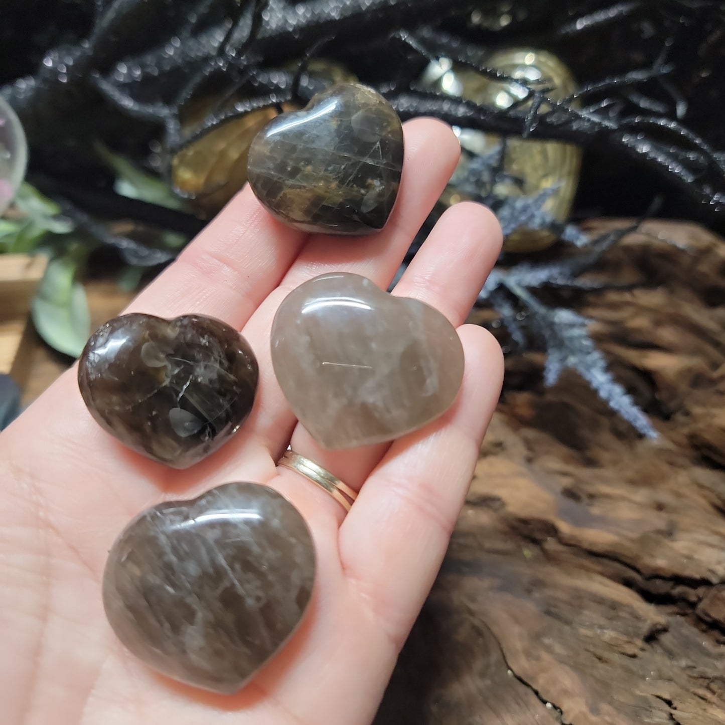 Smokey Quartz Heart 1"