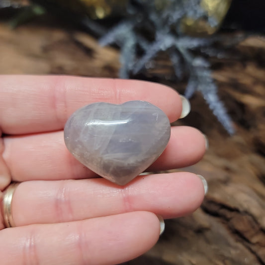 Blue Rose Quartz Heart 1"