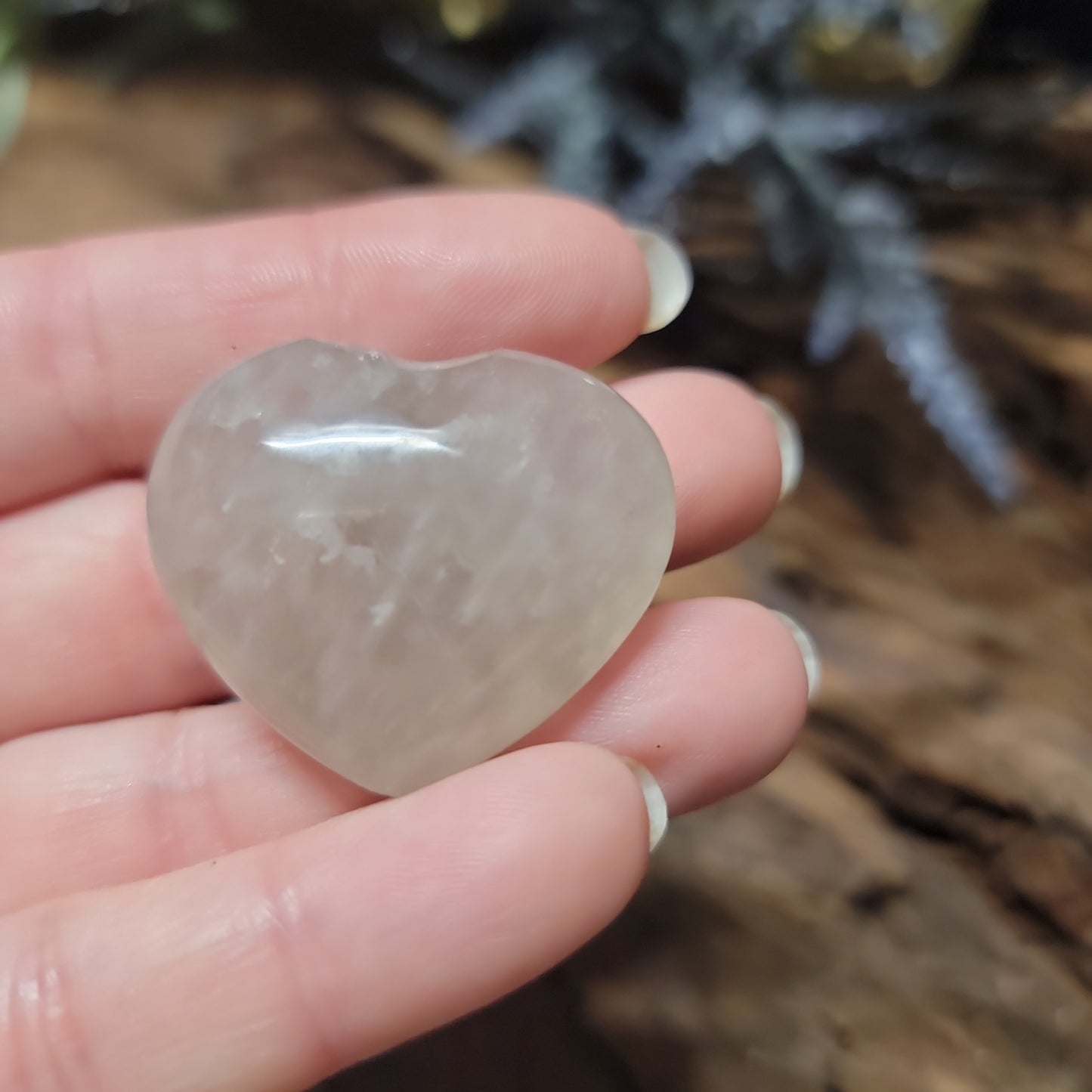 Blue Rose Quartz Heart 1"