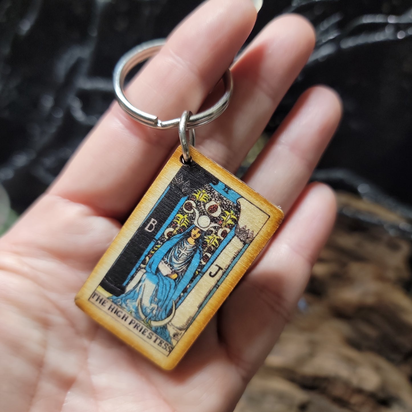 Tarot Card printed Wooden Keychain