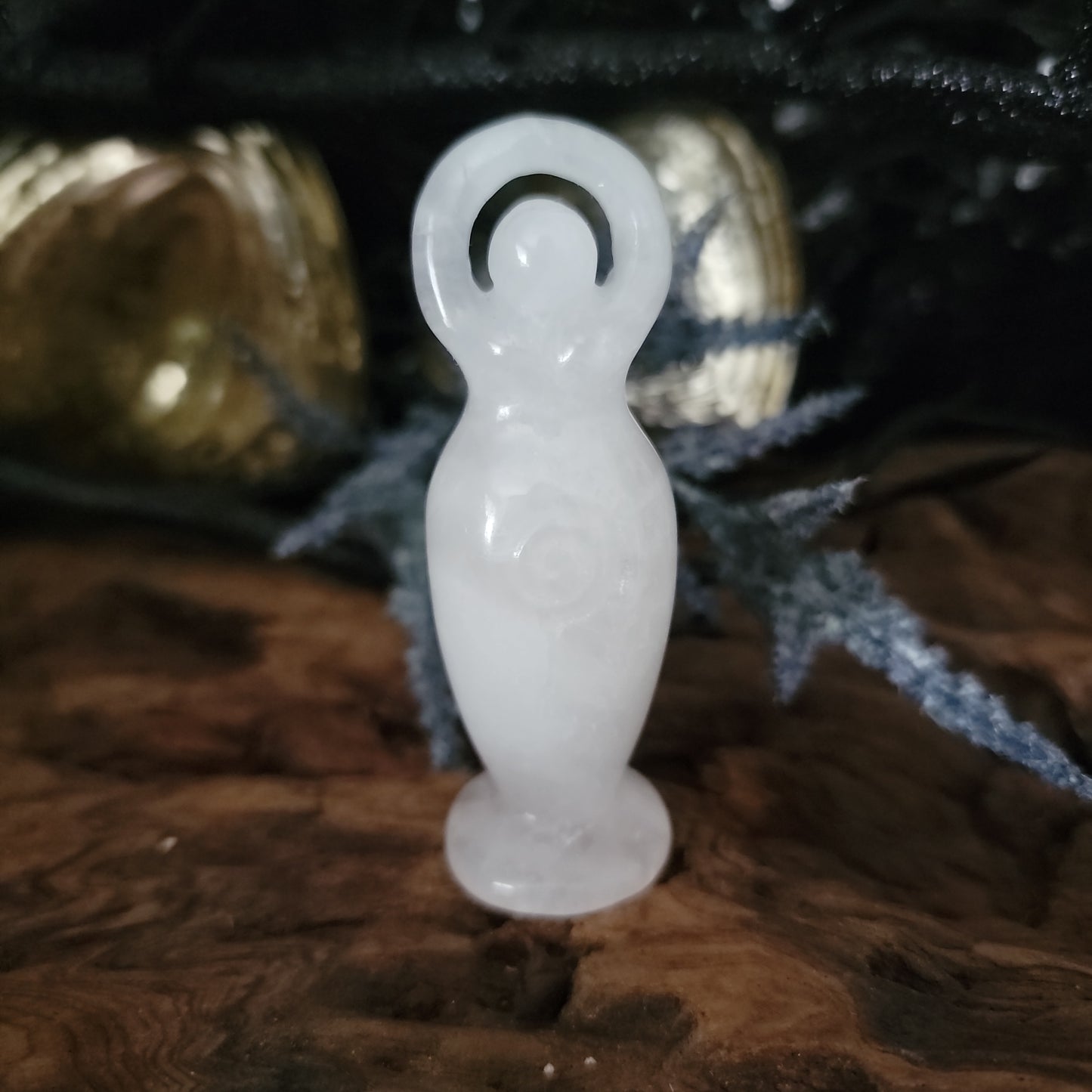 Quartz Crystal Goddess Statue, Crystal Triple Moon Goddess , Rose Quartz Crystal Goddess,  Clear Quartz Crystal Goddess