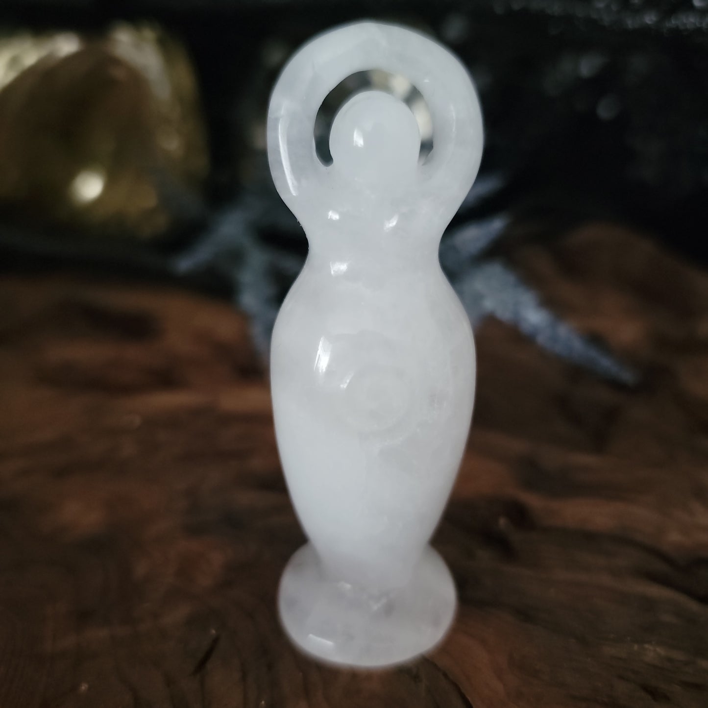 Quartz Crystal Goddess Statue, Crystal Triple Moon Goddess , Rose Quartz Crystal Goddess,  Clear Quartz Crystal Goddess