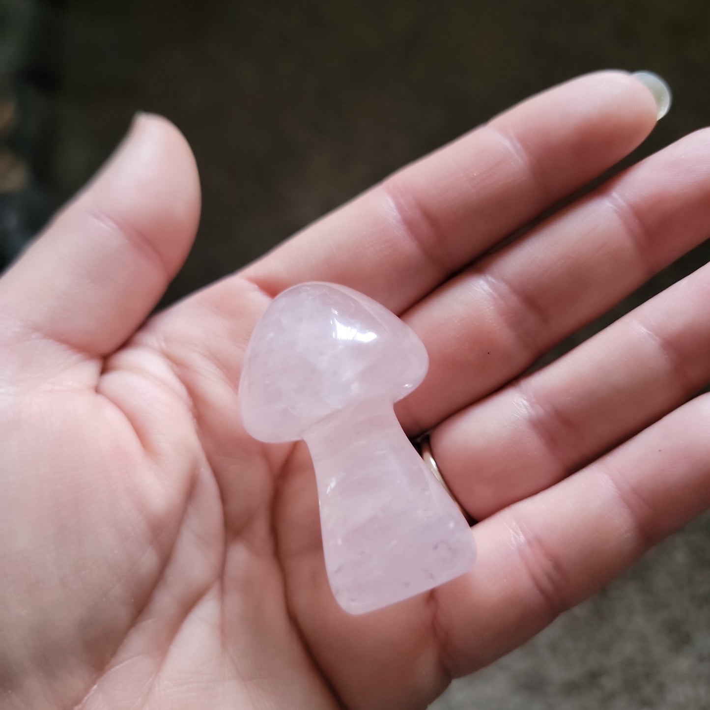 2" Rose Quartz Crystal Mushroom, Crystal Mushroom, Rose Quartz Mushroom