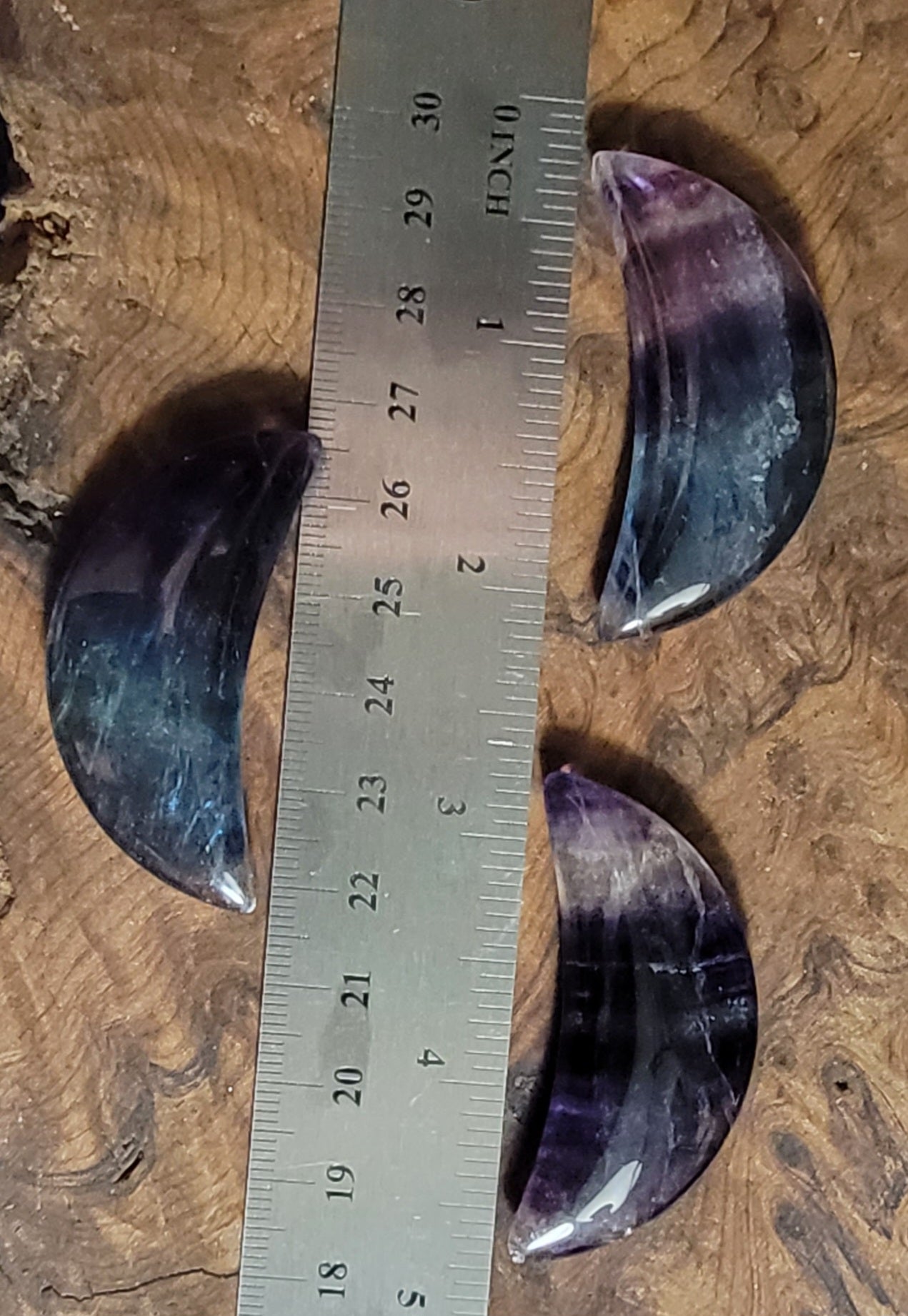 Fluorite Crescent Moon, Fluorite Moon, Crystal Moon, Crystal Crescent Moon