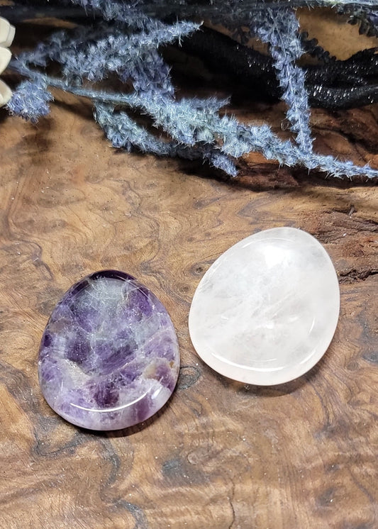 Crystal Worry Stone – Thumb Stone for Anxiety Relief, Stress Support & Meditation