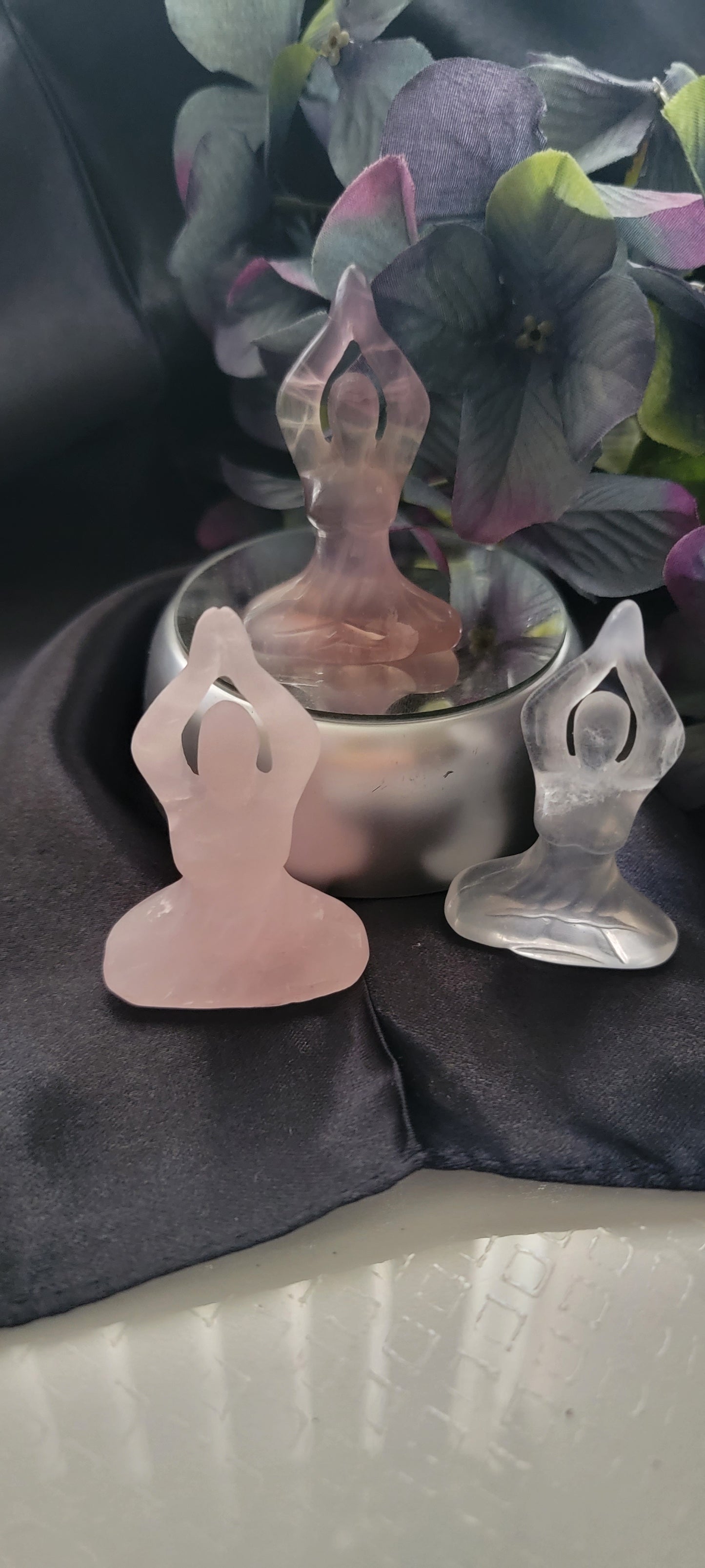 Crystal Yoga, Crystal Yogi, Crystal Meditation,  Rose quartz yogi, rose quartz yoga, Crystal Goddess, meditation goddess