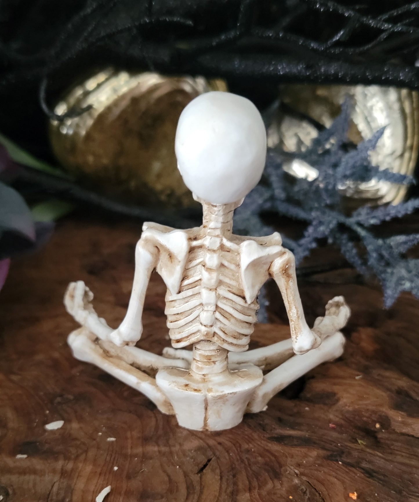 Yoga Skeleton with Chakra Rose petals White Sage, yogi Skeleton,  Chakra white sage,chakra sage, yoga gift