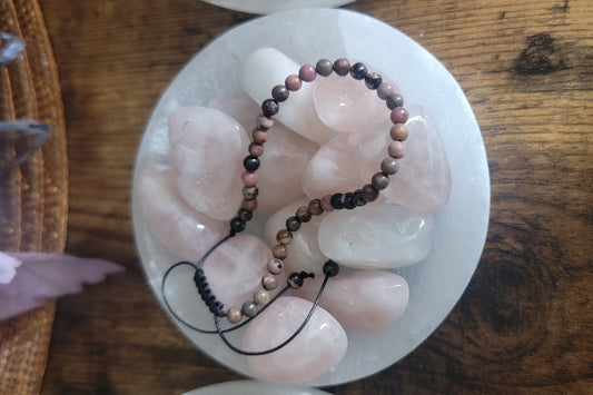 Rhodonite Adjustable Bracelet – Self-Love & Emotional Healing Crystal