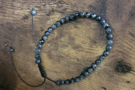 Labradorite for Intuition and Protection  4mm Adjustable String Bracelet, Crystal Bracelet, 4MM Adjustable bracelet