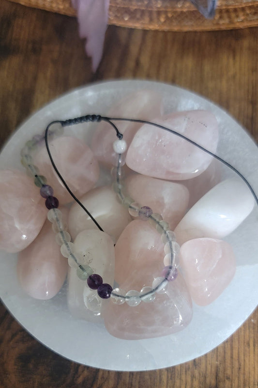 Fluorite Adjustable Bracelet – Healing Crystal Jewelry for Balance & Clarity
