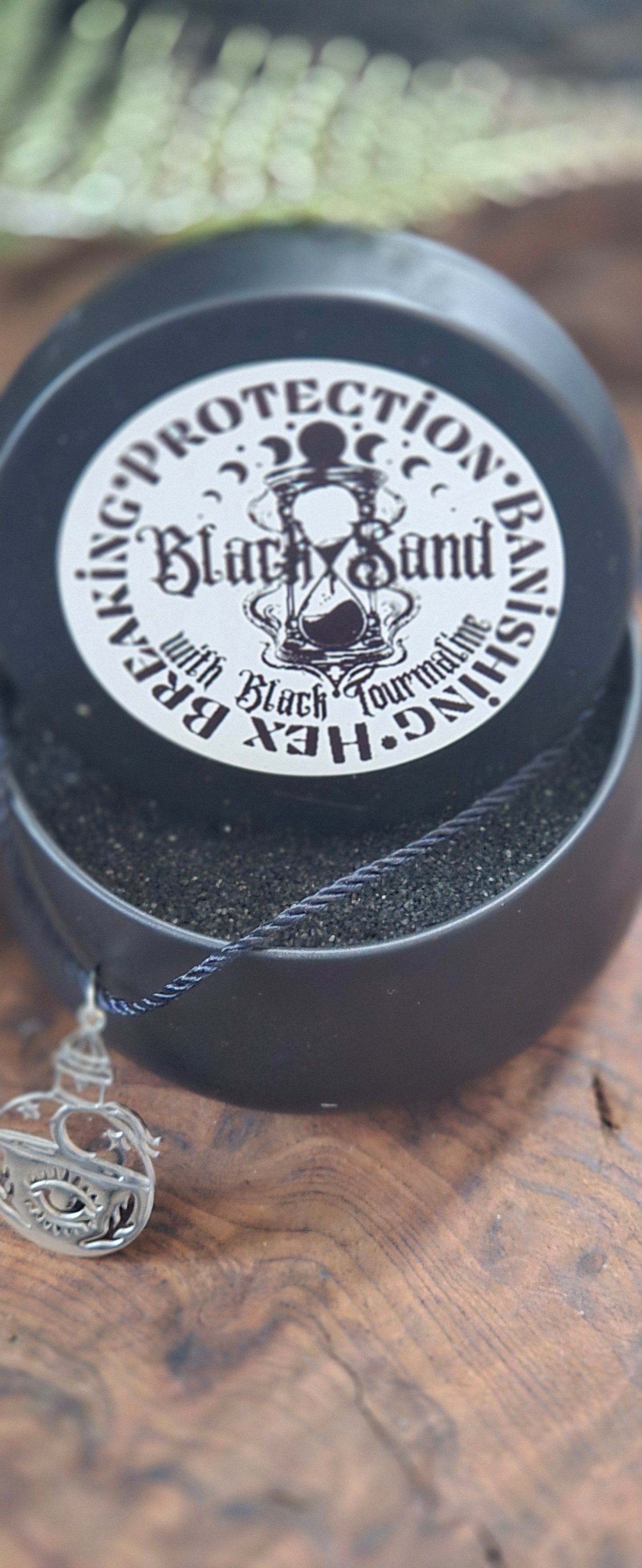 Black Sand infused with Black Tourmaline, Witch's Black Sand with Ground Black Tourmaline,