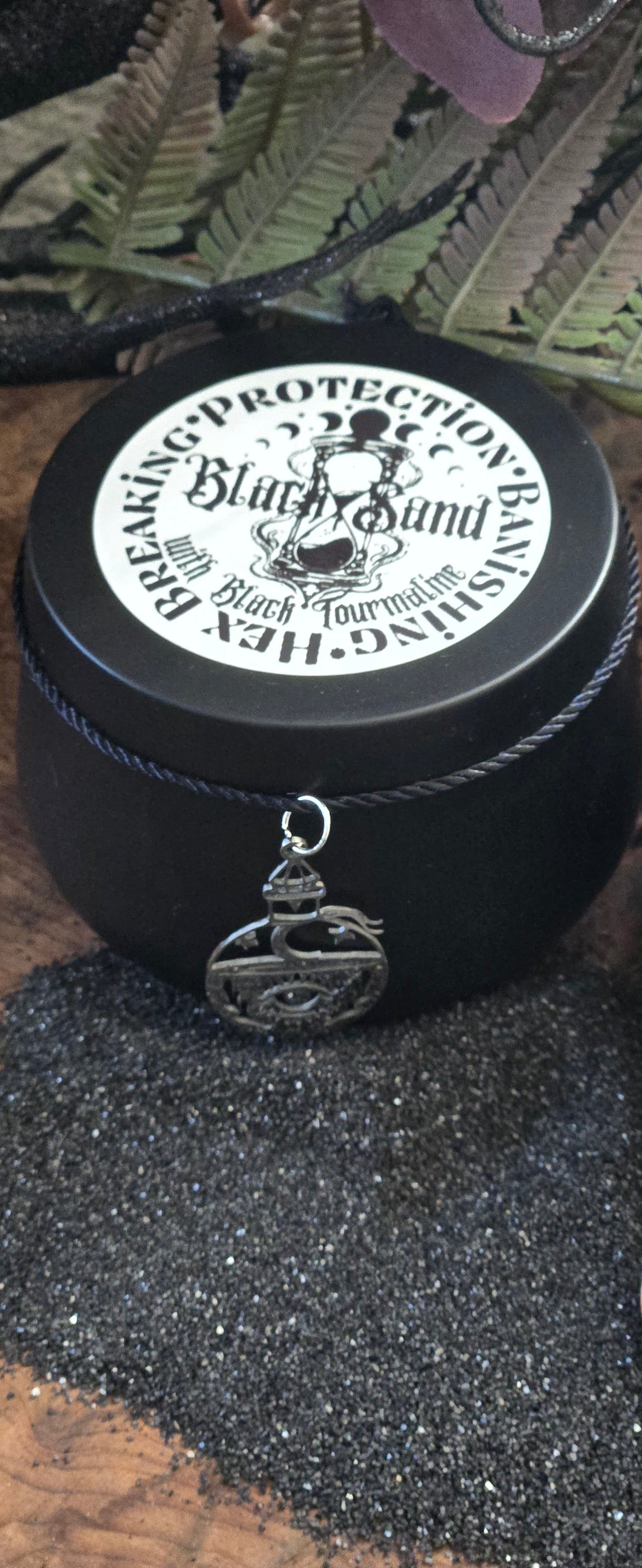 Black Sand infused with Black Tourmaline, Witch's Black Sand with Ground Black Tourmaline,