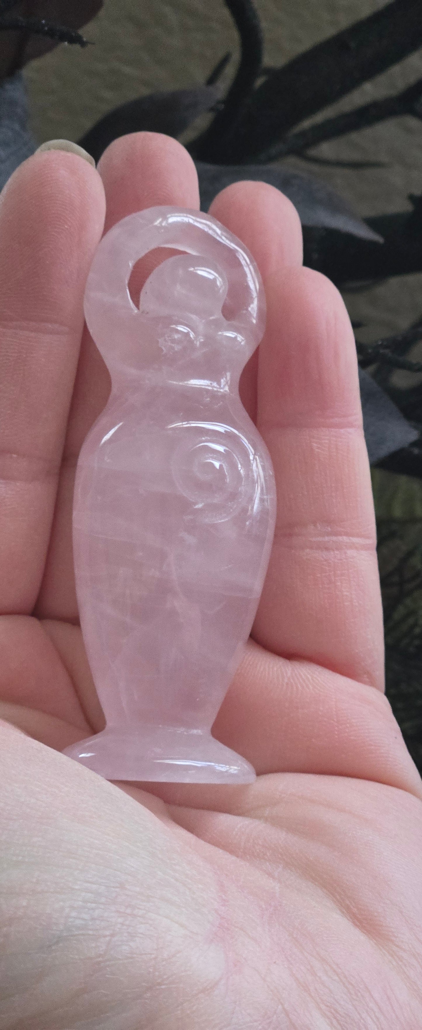 Quartz Crystal Goddess Statue, Crystal Triple Moon Goddess , Rose Quartz Crystal Goddess,  Clear Quartz Crystal Goddess